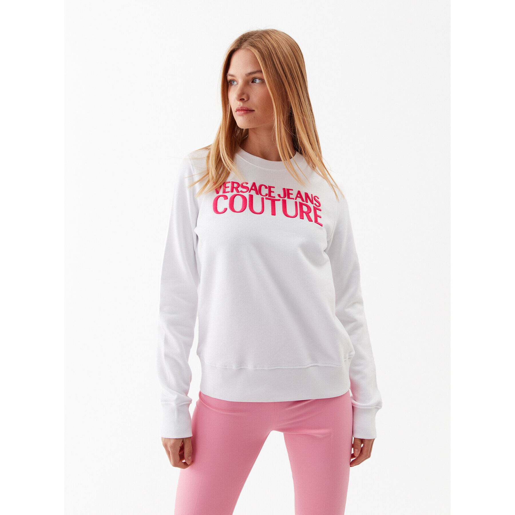 Versace Jeans Couture Суитшърт 74HAIT02 Бял Regular Fit - Pepit.bg