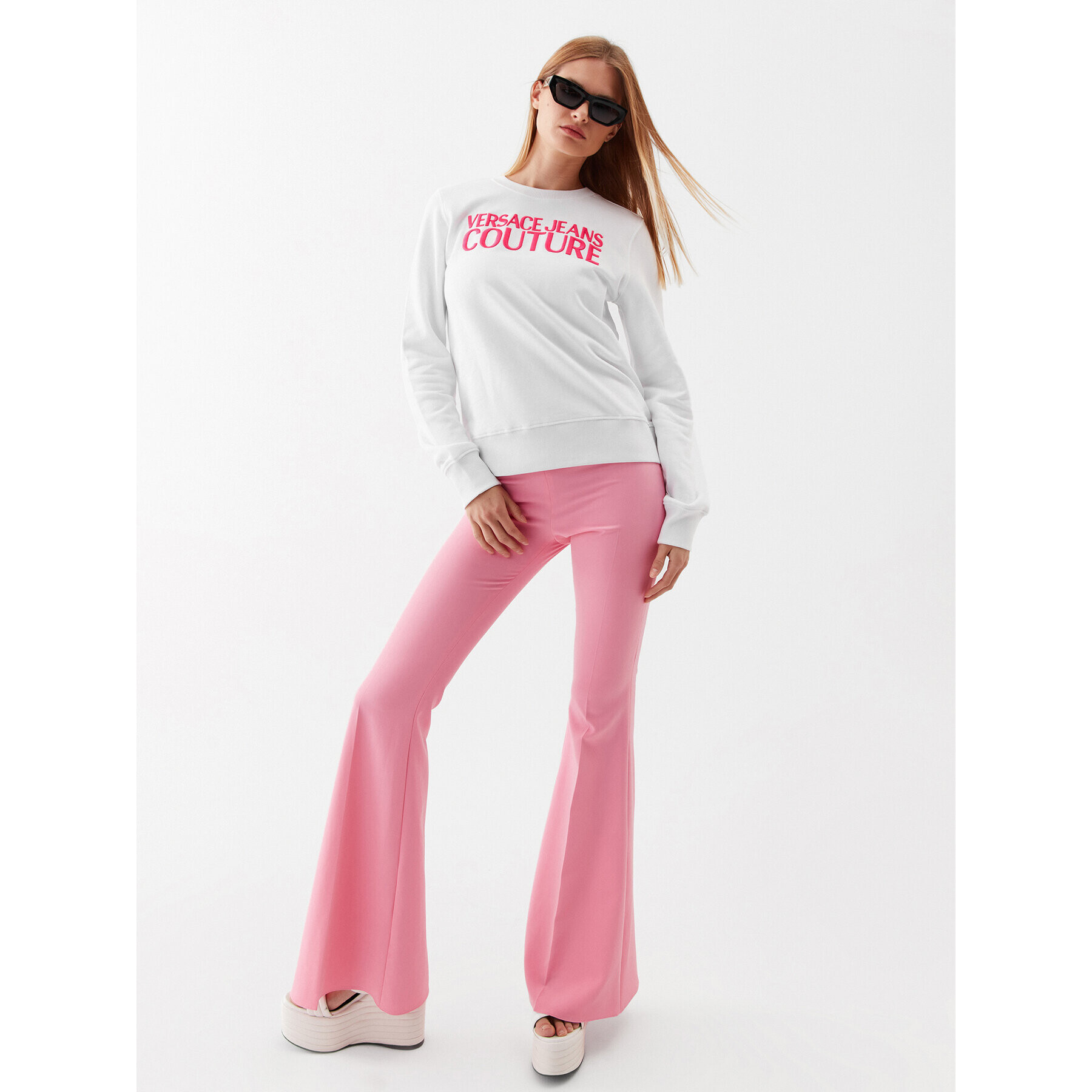 Versace Jeans Couture Суитшърт 74HAIT02 Бял Regular Fit - Pepit.bg