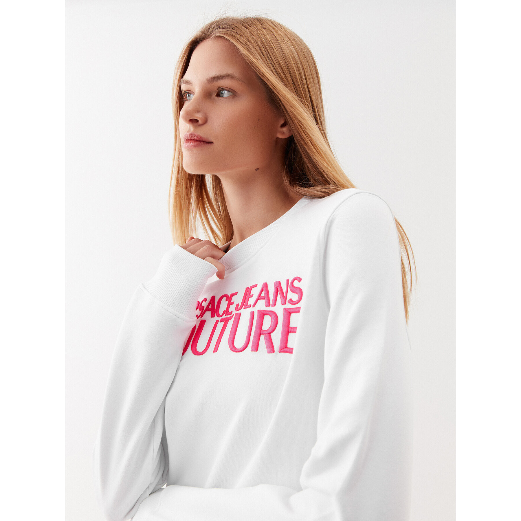 Versace Jeans Couture Суитшърт 74HAIT02 Бял Regular Fit - Pepit.bg