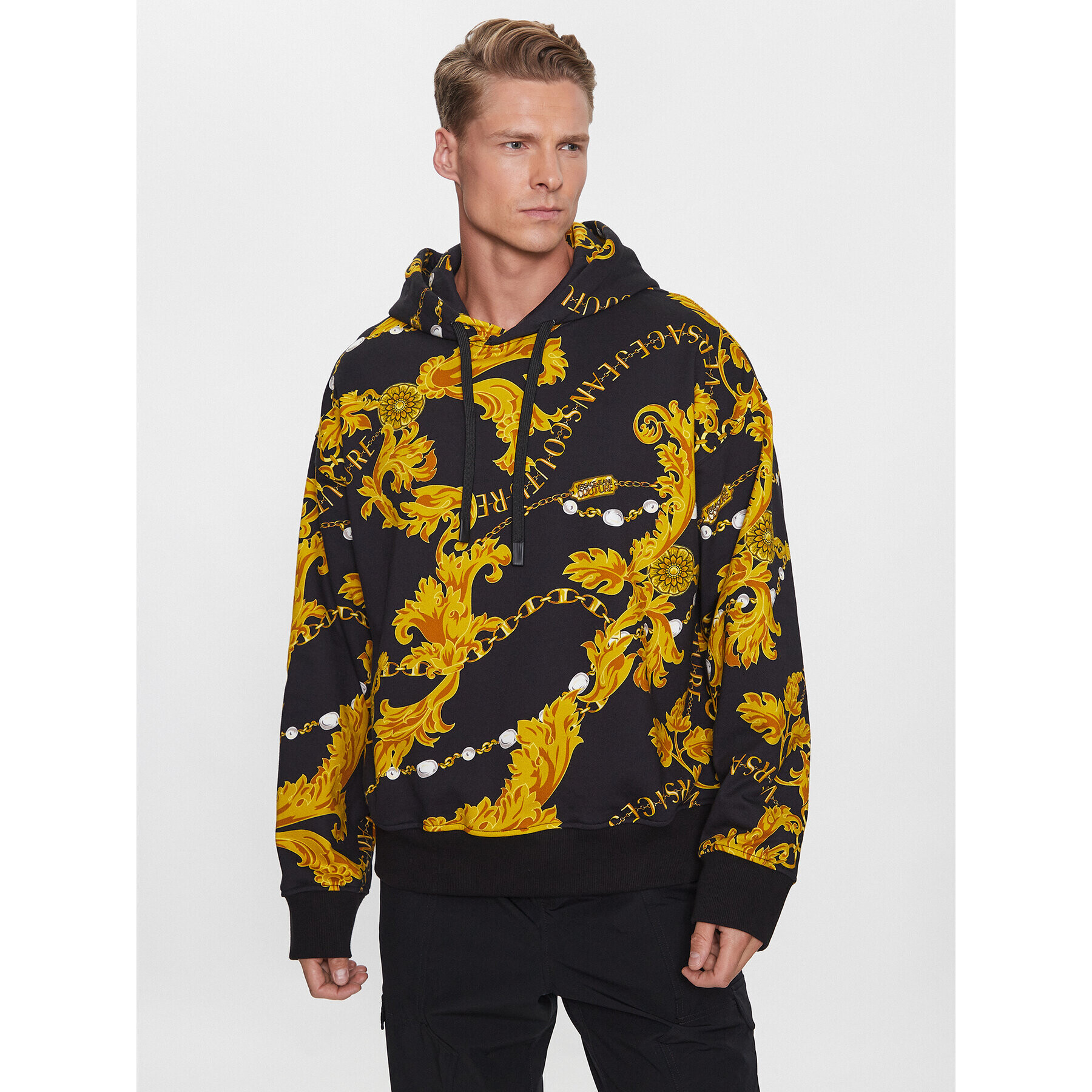 Versace Jeans Couture Суитшърт 75GAI3C0 Черен Regular Fit - Pepit.bg