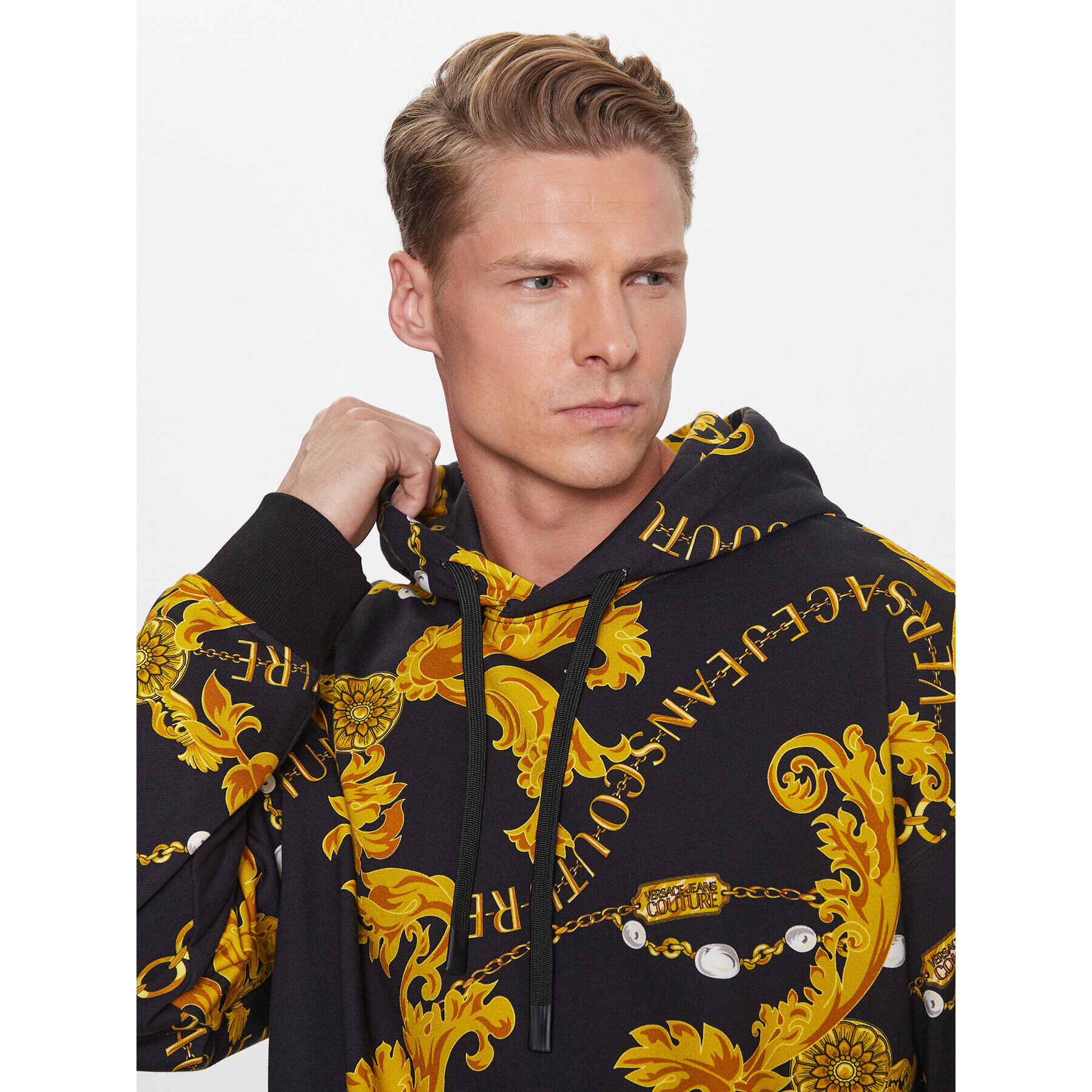 Versace Jeans Couture Суитшърт 75GAI3C0 Черен Regular Fit - Pepit.bg