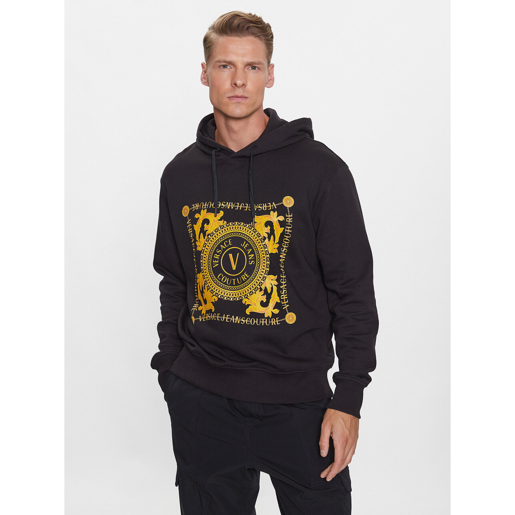 Versace Jeans Couture Суитшърт 75GAIF07 Черен Regular Fit - Pepit.bg