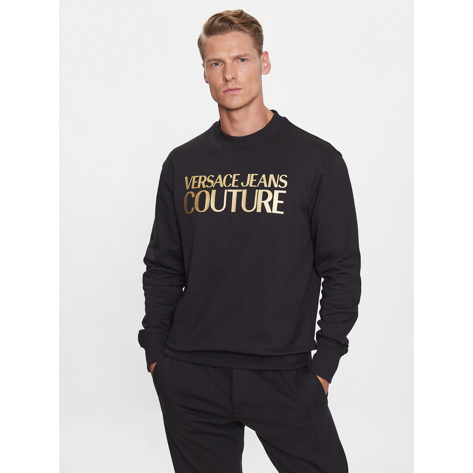 Versace Jeans Couture Суитшърт 75GAIT01 Черен Regular Fit - Pepit.bg