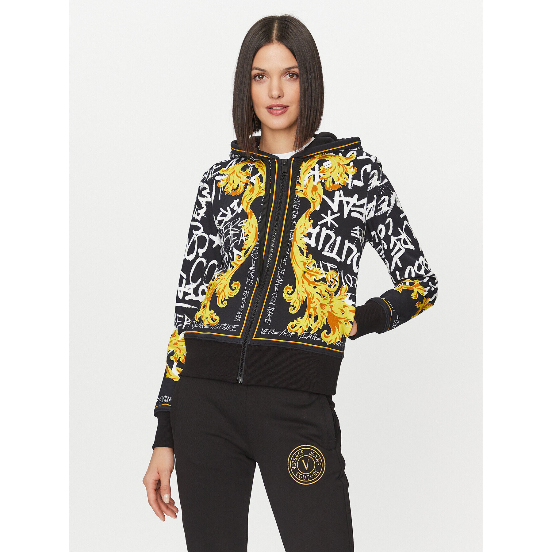 Versace Jeans Couture Суитшърт 75HAI3A6 Черен Regular Fit - Pepit.bg