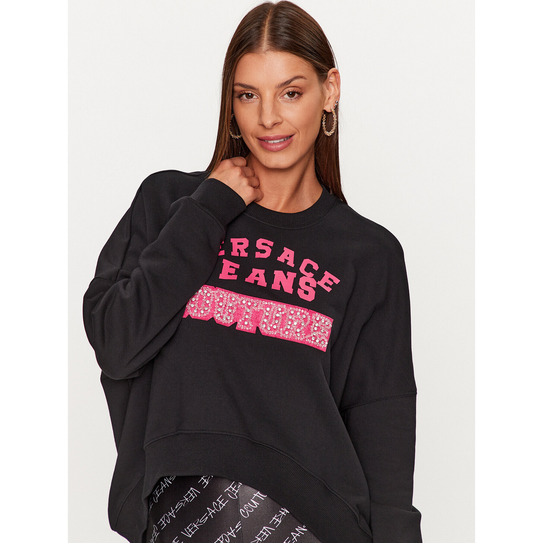Versace Jeans Couture Суитшърт 75HAIE07 Черен Regular Fit - Pepit.bg