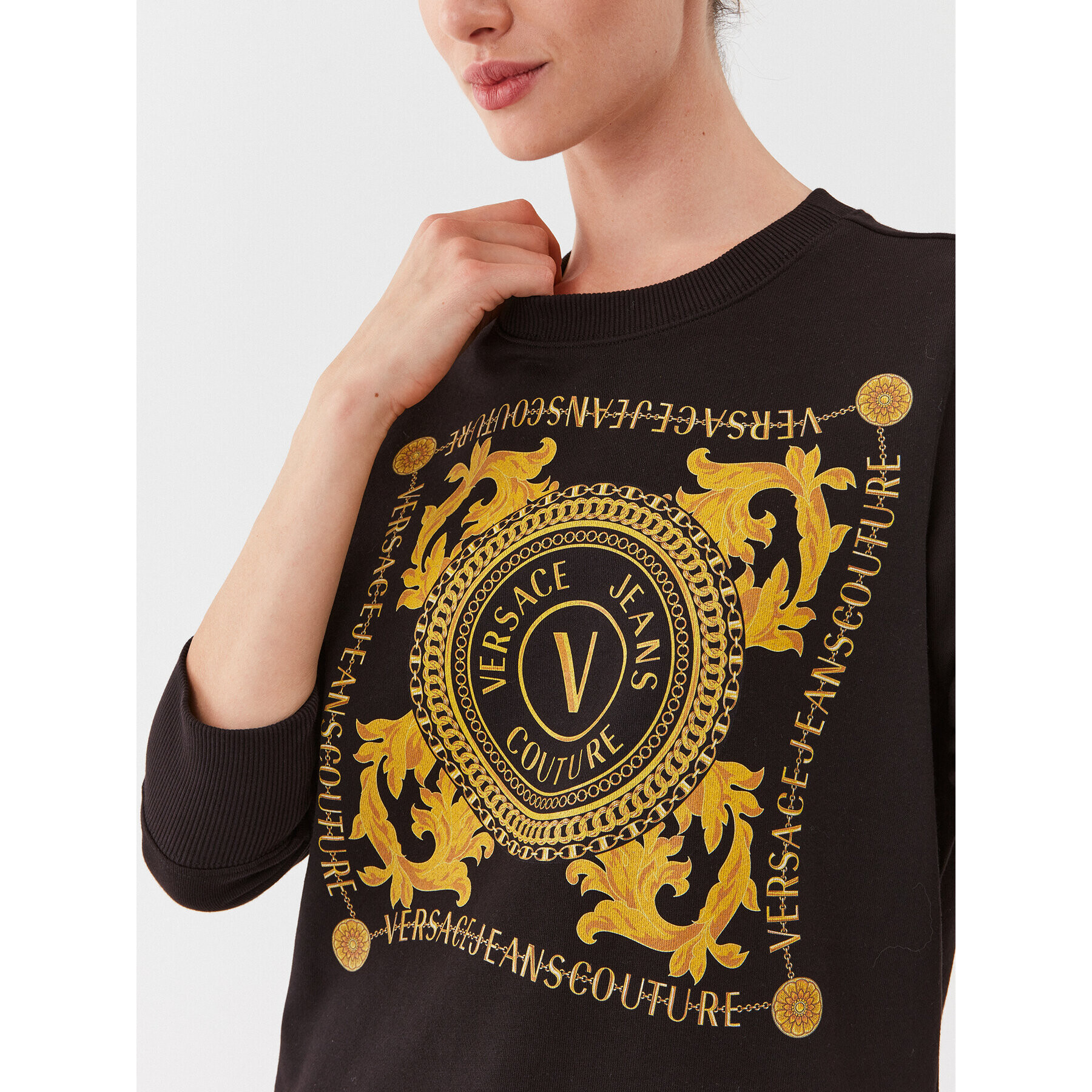 Versace Jeans Couture Суитшърт 75HAIF07 Черен Regular Fit - Pepit.bg