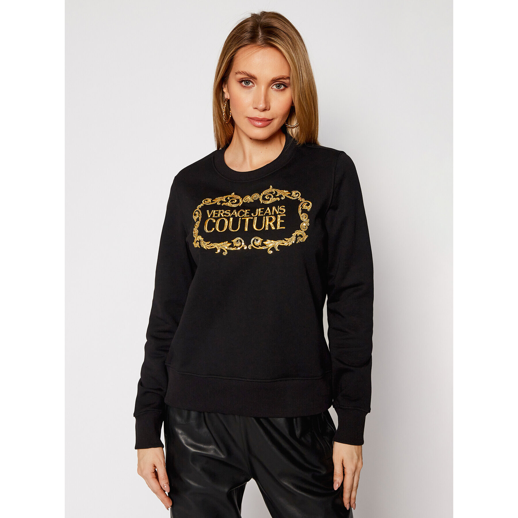 Versace Jeans Couture Суитшърт B6HWA7TM Черен Regular Fit - Pepit.bg
