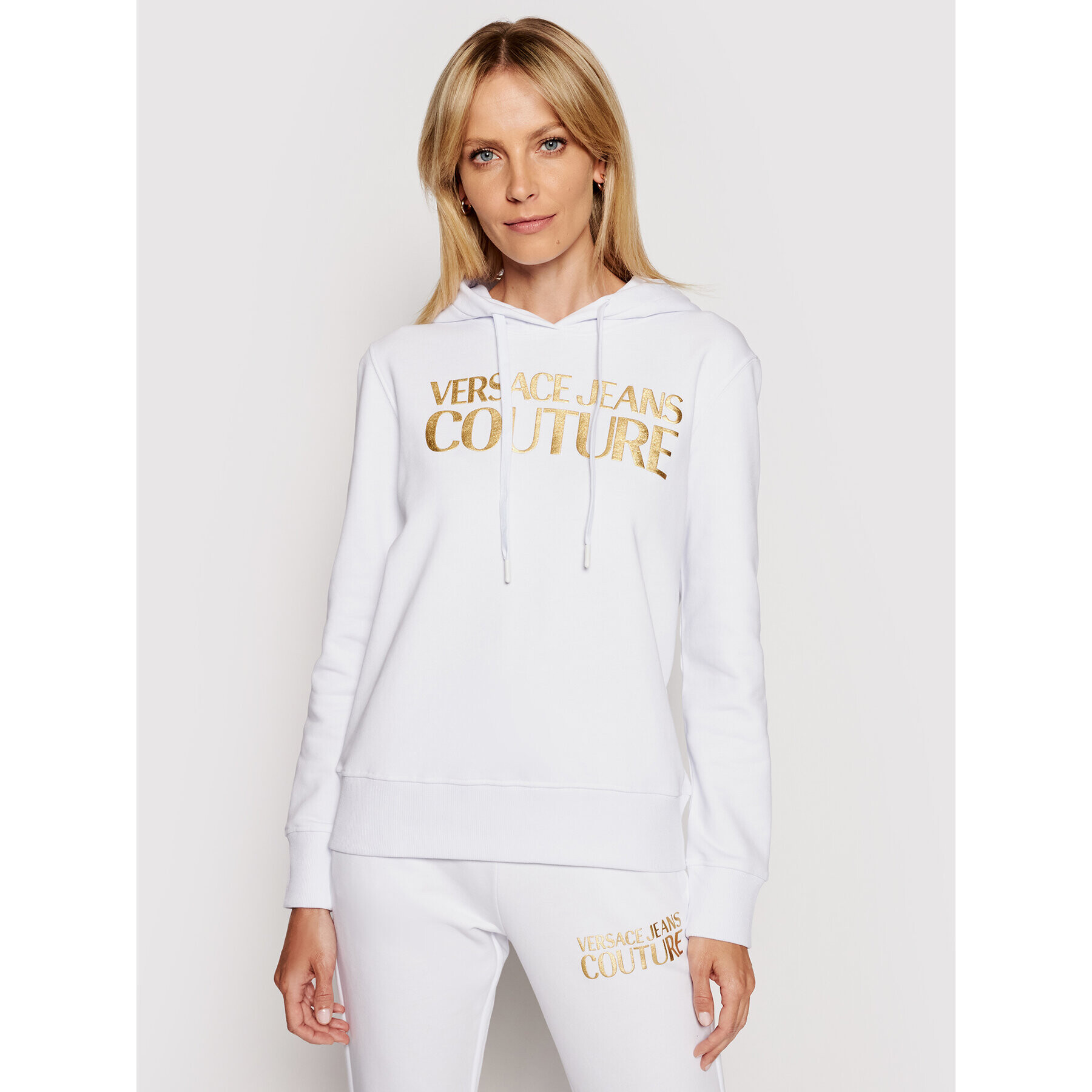 Versace Jeans Couture Суитшърт B6HWA7TP Бял Regular Fit - Pepit.bg