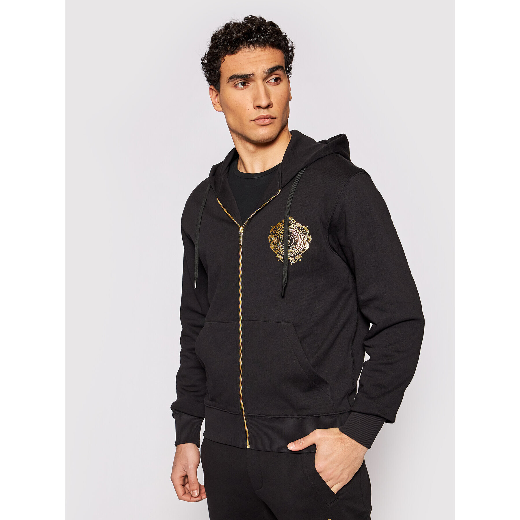 Versace Jeans Couture Суитшърт B7GWA72F Черен Regular Fit - Pepit.bg