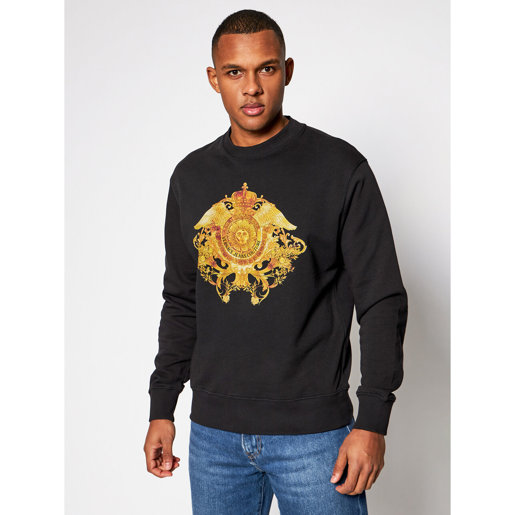 Versace Jeans Couture Суитшърт B7GWA741 Черен Regular Fit - Pepit.bg