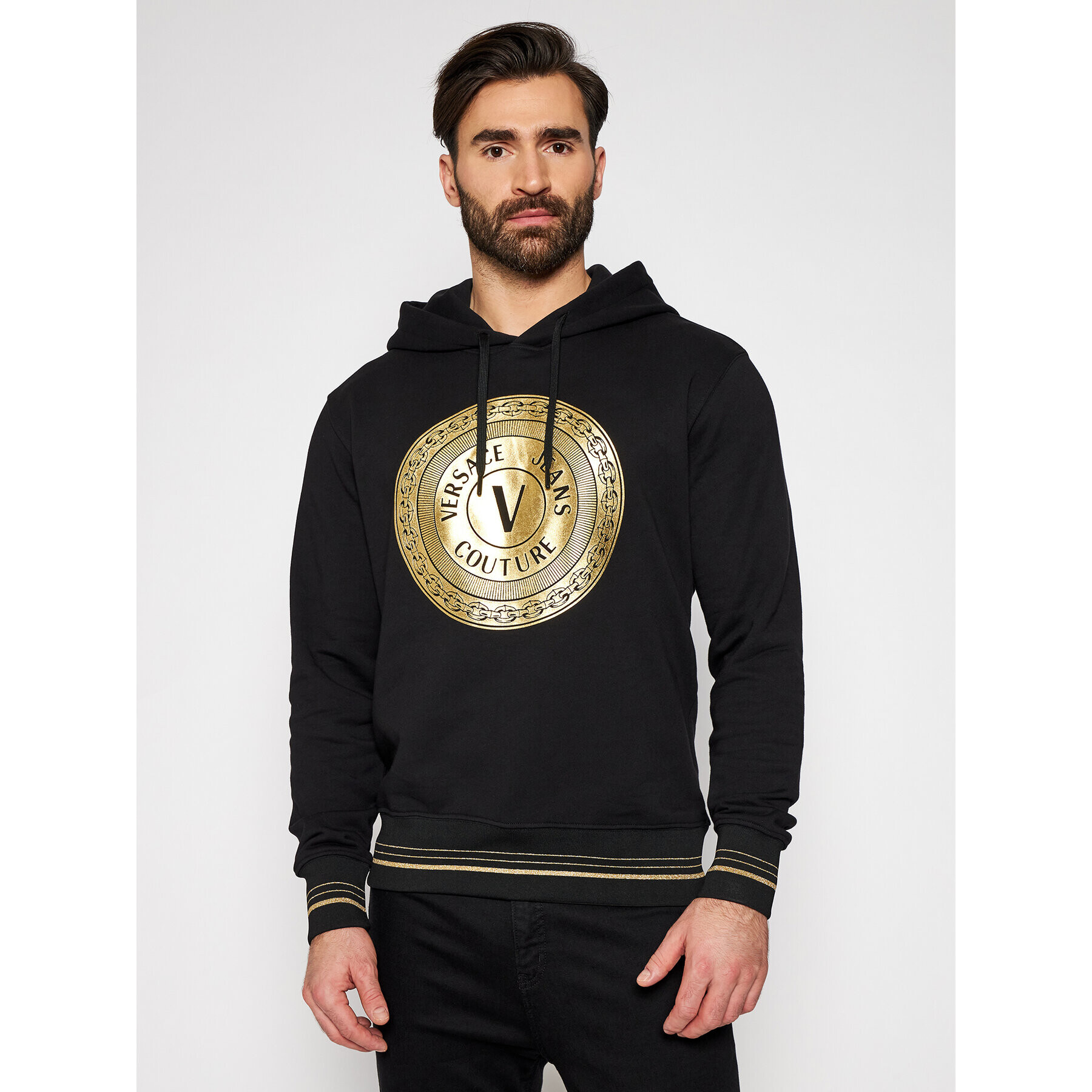 Versace Jeans Couture Суитшърт B7GWA7TX Черен Regular Fit - Pepit.bg