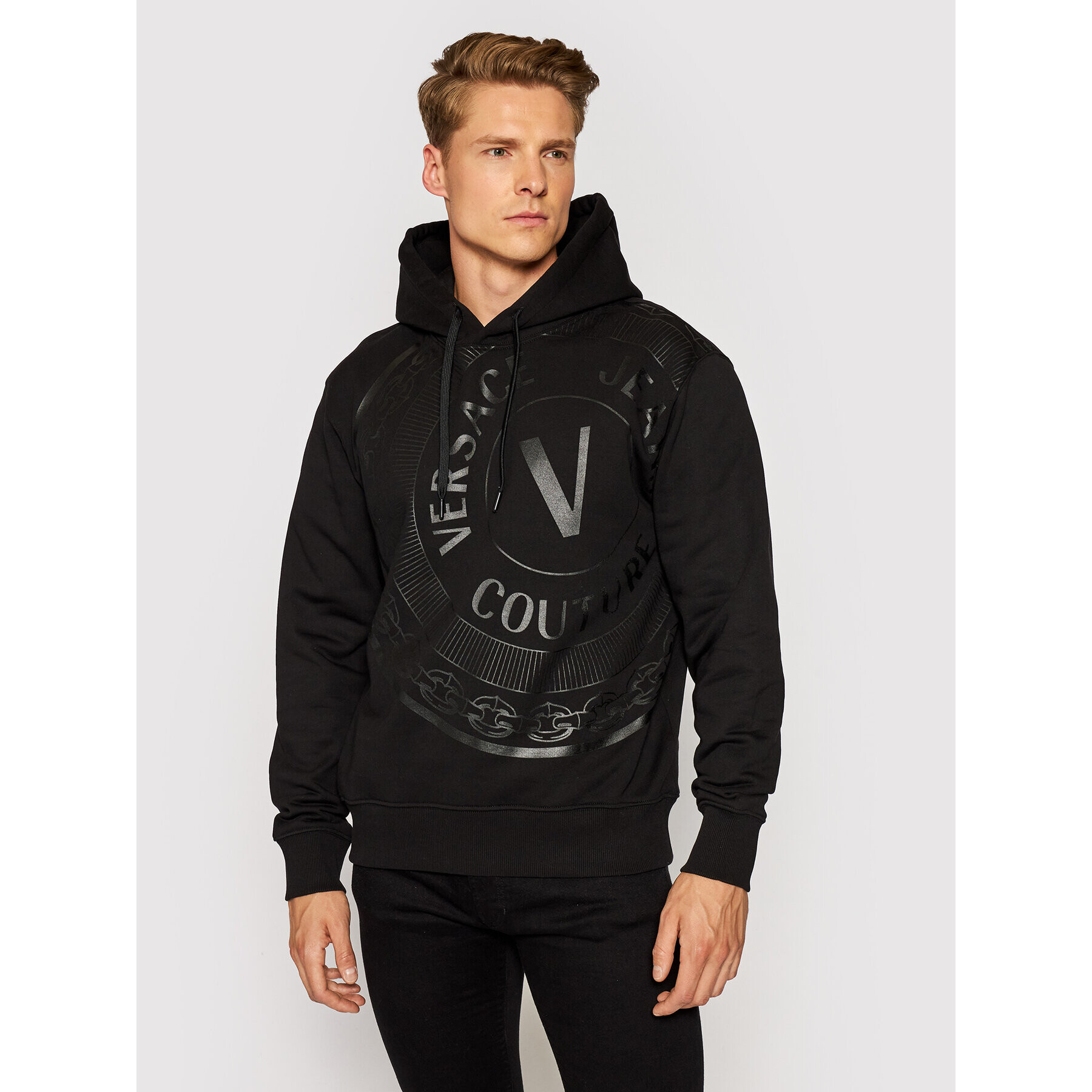 Versace Jeans Couture Суитшърт Centered 71GAIT13 Черен Regular Fit - Pepit.bg