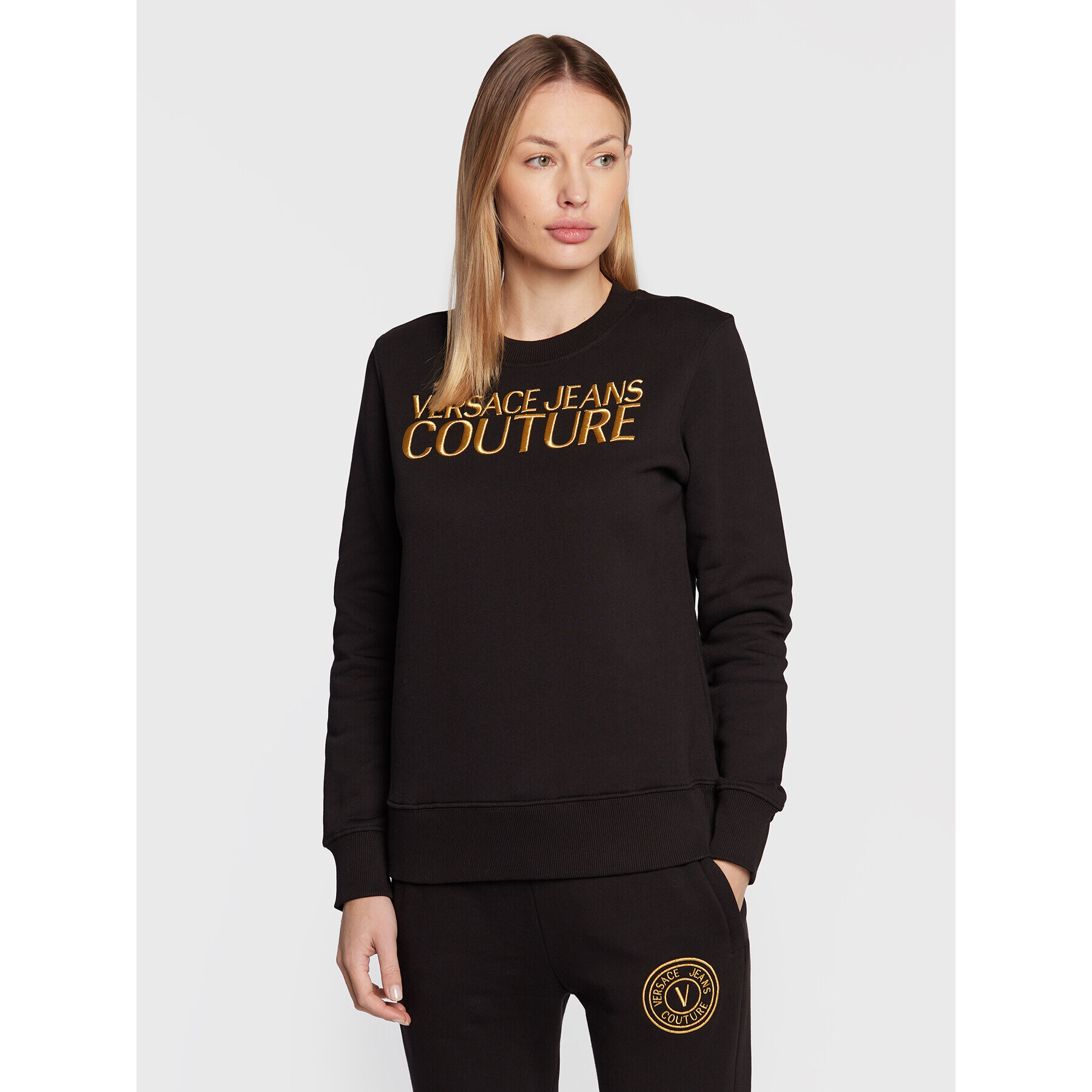 Versace Jeans Couture Суитшърт Logo 73HAIT01 Черен Regular Fit - Pepit.bg