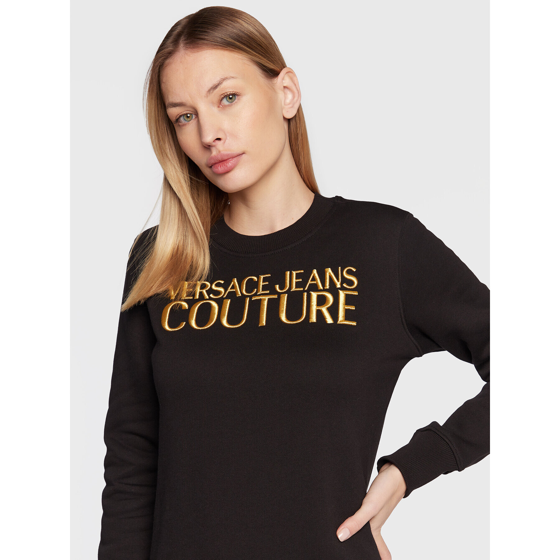 Versace Jeans Couture Суитшърт Logo 73HAIT01 Черен Regular Fit - Pepit.bg