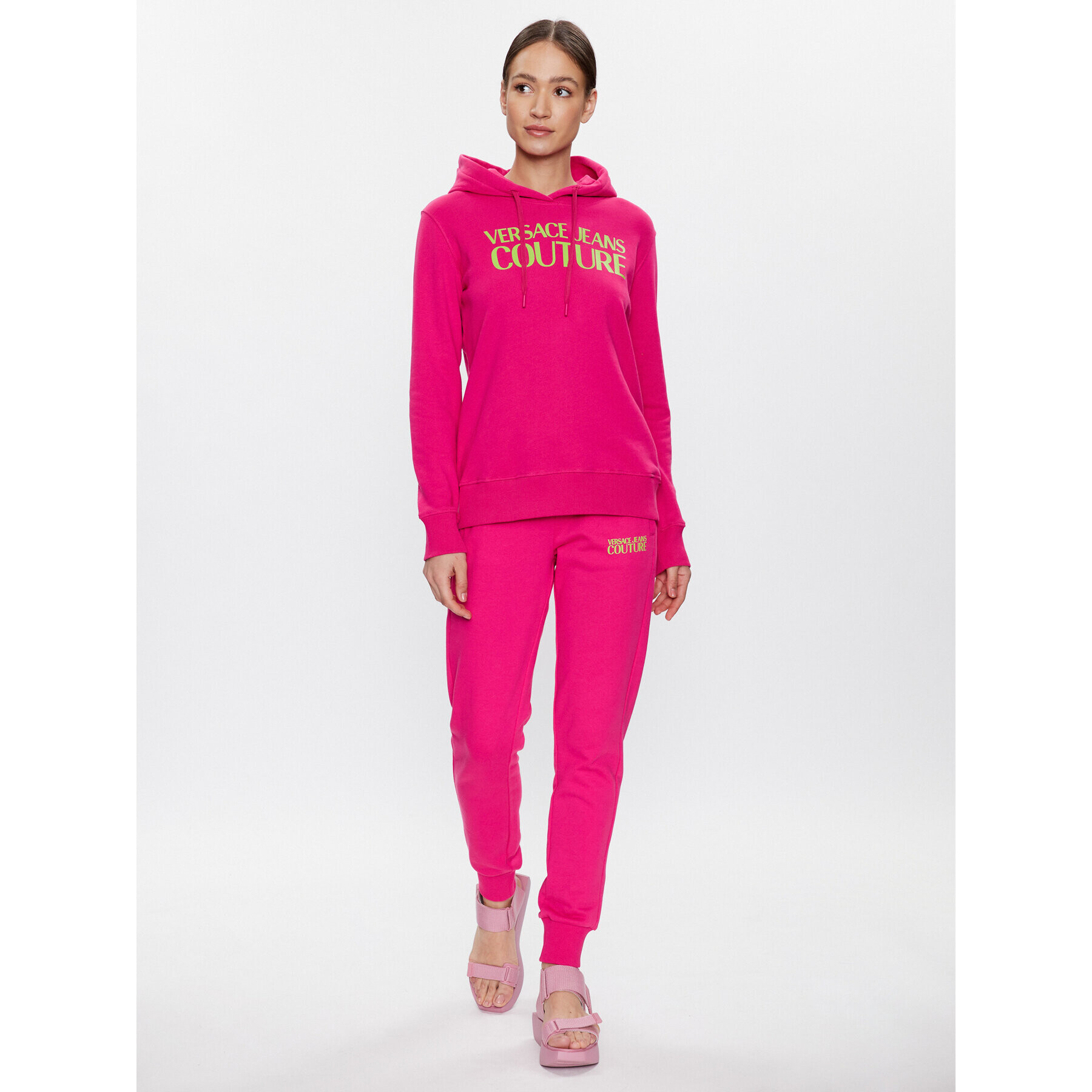 Versace Jeans Couture Суитшърт Logo 74HAIT03 Розов Regular Fit - Pepit.bg