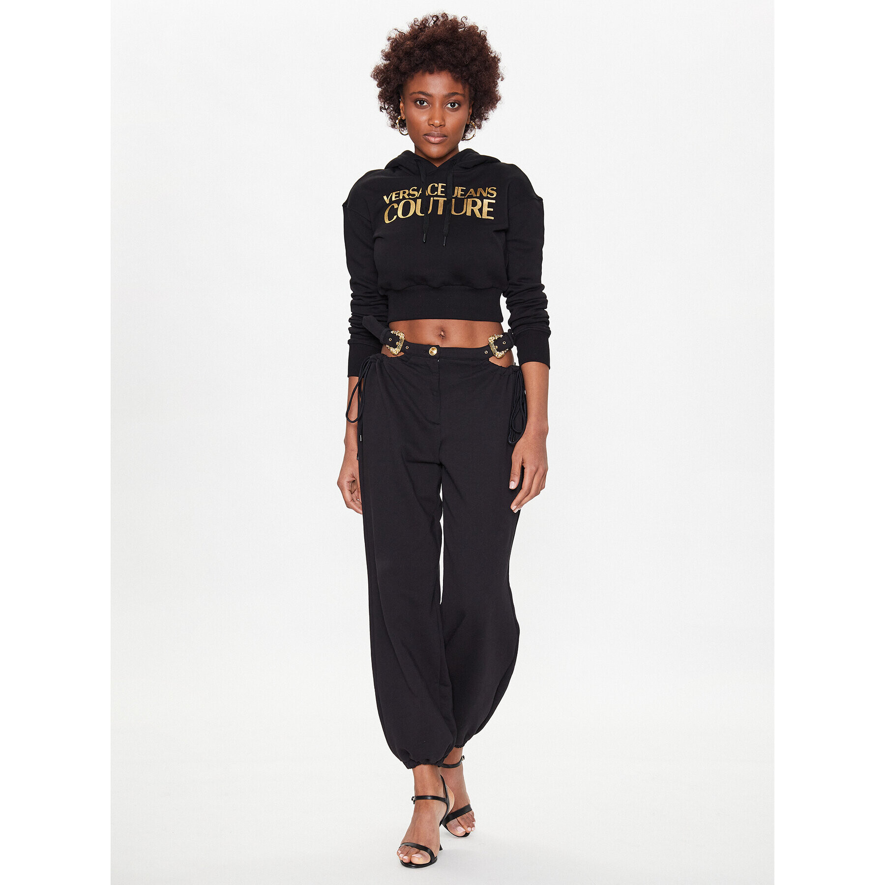 Versace Jeans Couture Суитшърт Logo Thick Foil 74HAIT01 Черен Regular Fit - Pepit.bg
