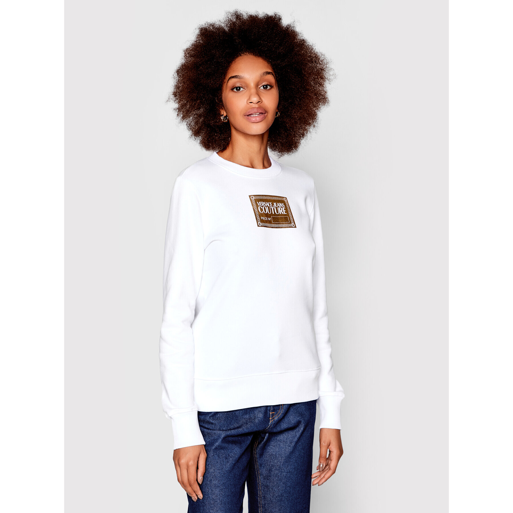 Versace Jeans Couture Суитшърт Piece 73HAIG02 Бял Regular Fit - Pepit.bg