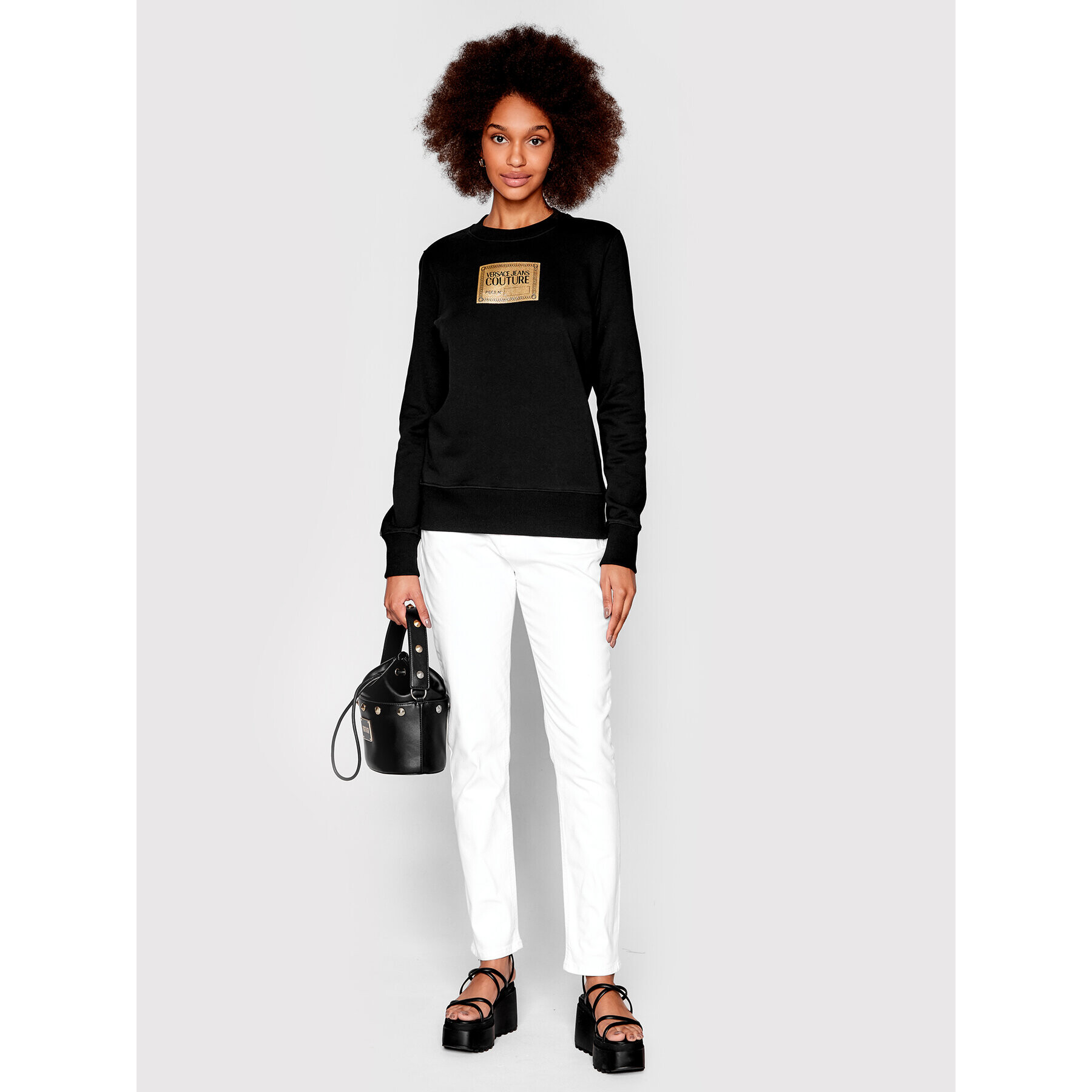 Versace Jeans Couture Суитшърт Piece 73HAIG02 Черен Regular Fit - Pepit.bg