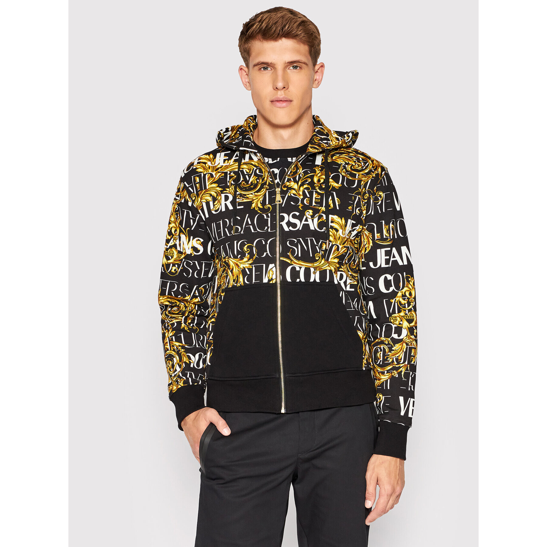 Versace Jeans Couture Суитшърт Print Garland 73GAI3Z0 Черен Regular Fit - Pepit.bg