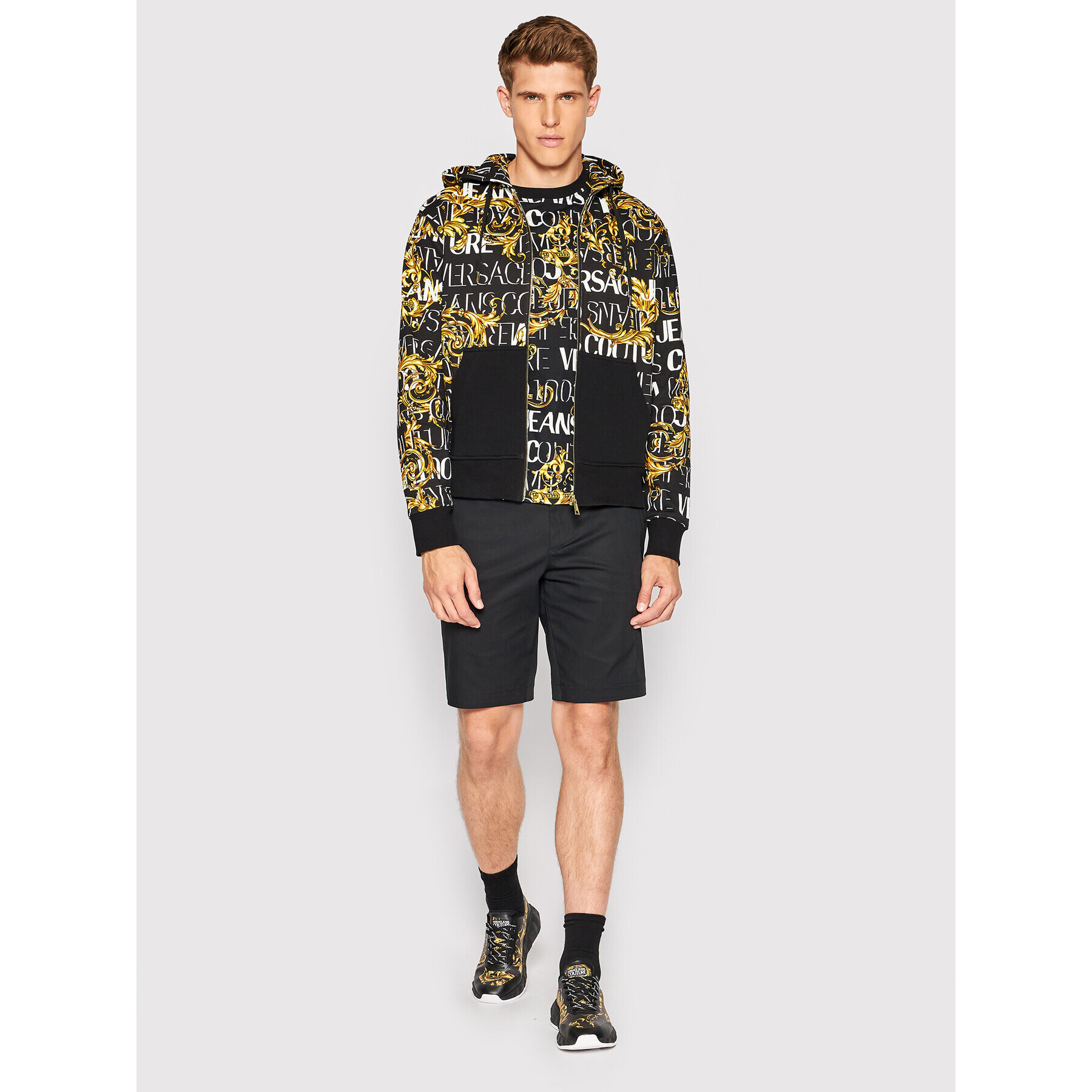 Versace Jeans Couture Суитшърт Print Garland 73GAI3Z0 Черен Regular Fit - Pepit.bg