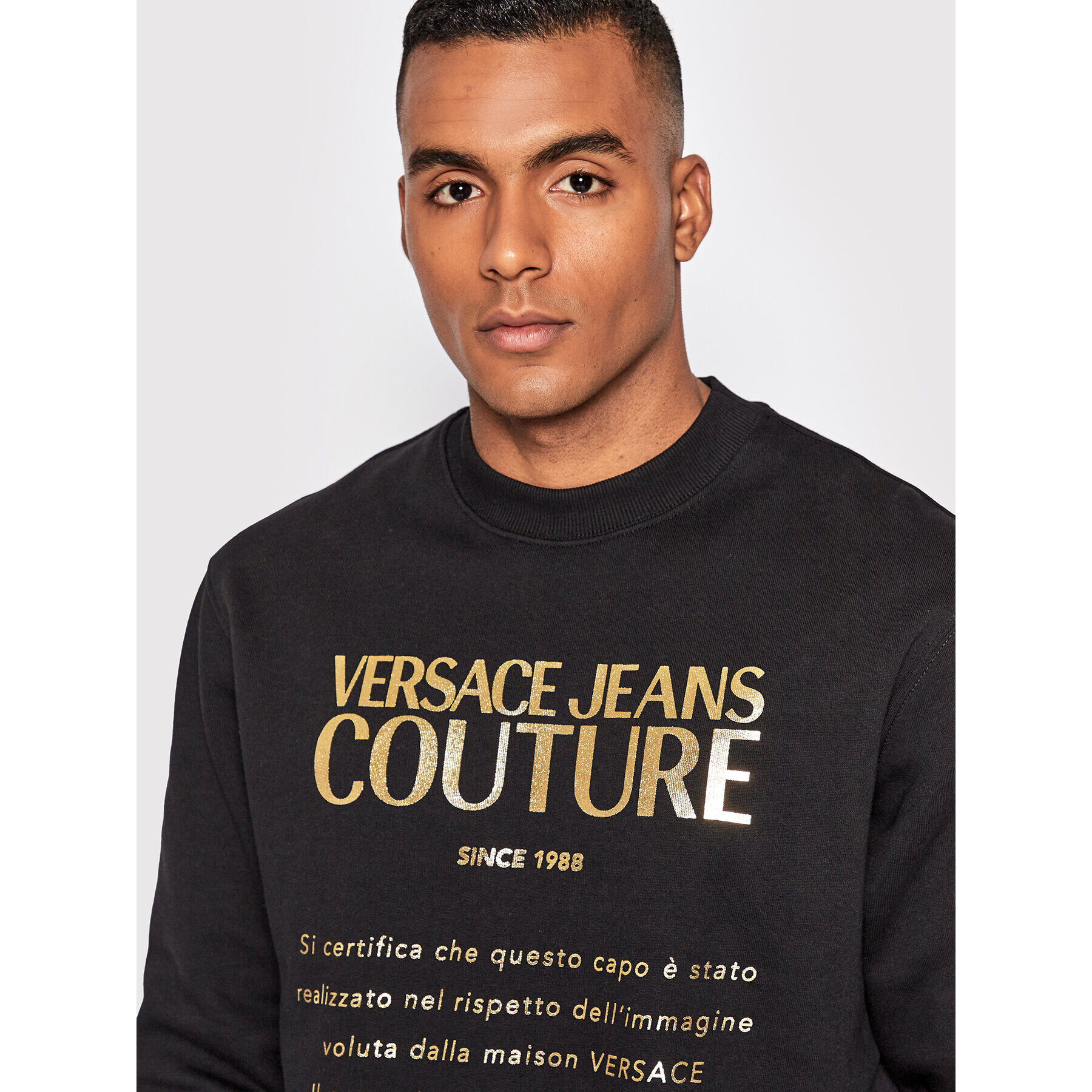 Versace Jeans Couture Суитшърт Warranty Foil 73GAIT26 Черен Regular Fit - Pepit.bg