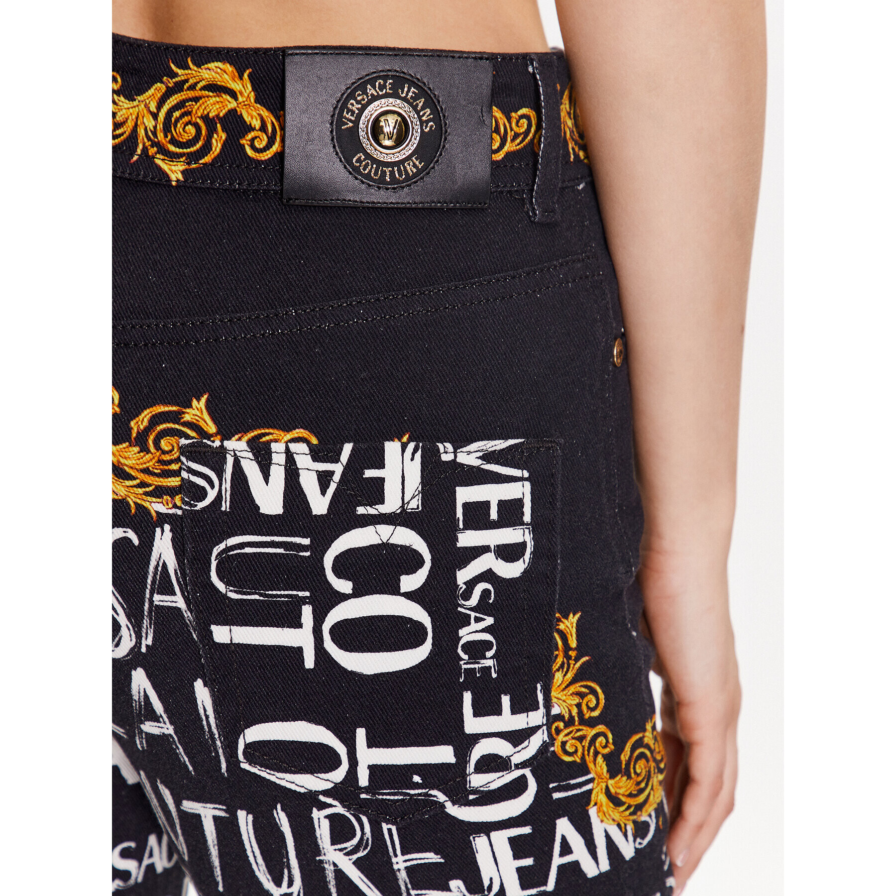 Versace Jeans Couture Текстилни панталони 74HAB5TP Черен Regular Fit - Pepit.bg