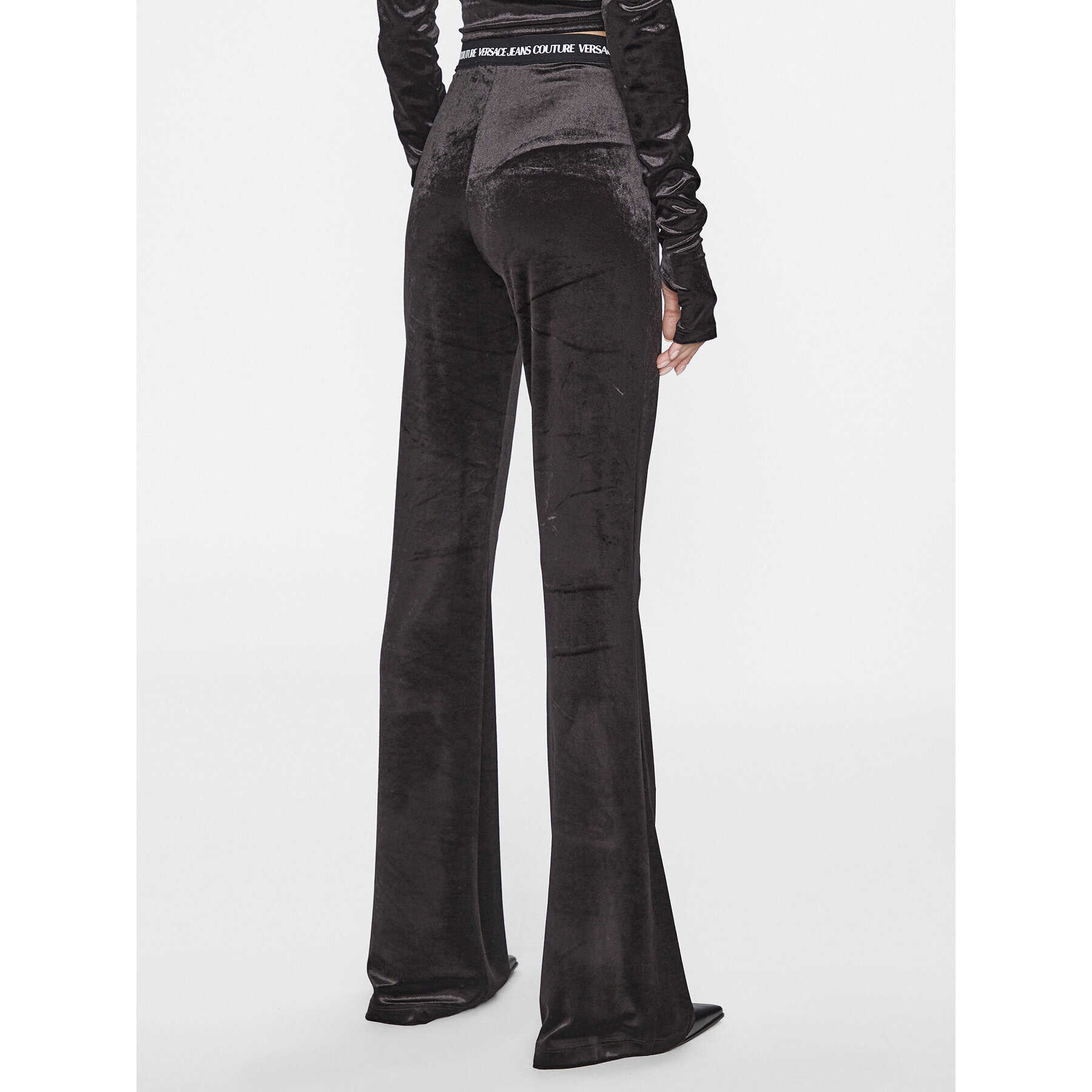 Versace Jeans Couture Текстилни панталони 75HAC1A7 Черен Flared Leg - Pepit.bg