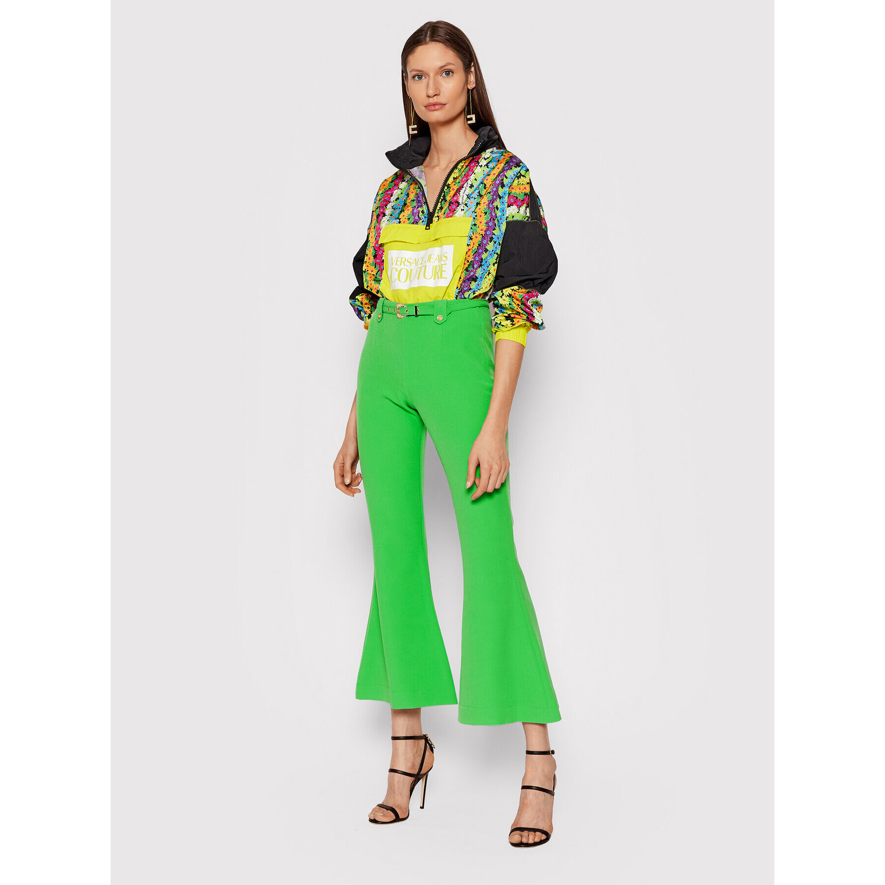 Versace Jeans Couture Текстилни панталони Flared 71HAA111 Зелен Regular Fit - Pepit.bg