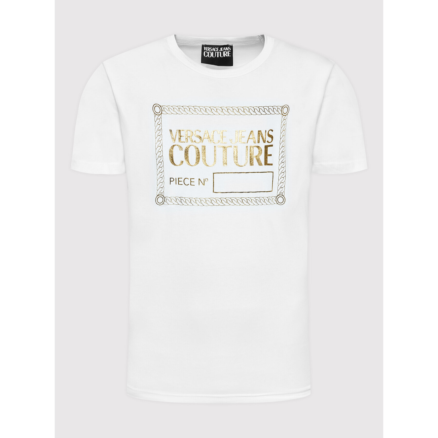 Versace Jeans Couture Тишърт 73GAHT31 Бял Regular Fit - Pepit.bg