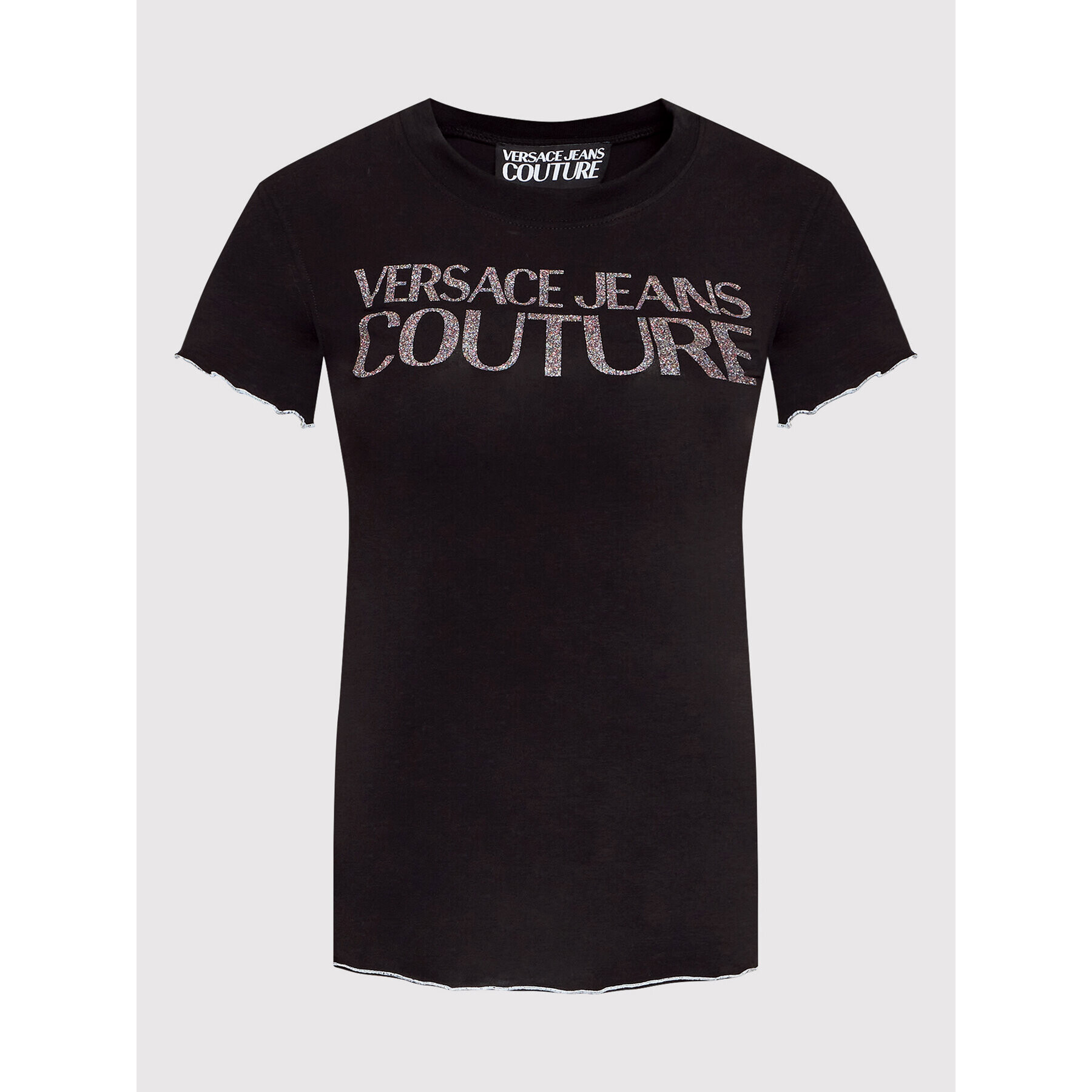 Versace Jeans Couture Тишърт 73HAHT02 Черен Regular Fit - Pepit.bg