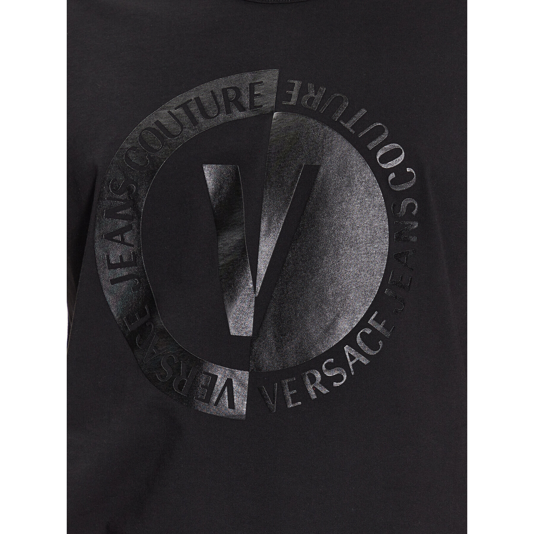 Versace Jeans Couture Тишърт 74GAHI07 Черен Regular Fit - Pepit.bg