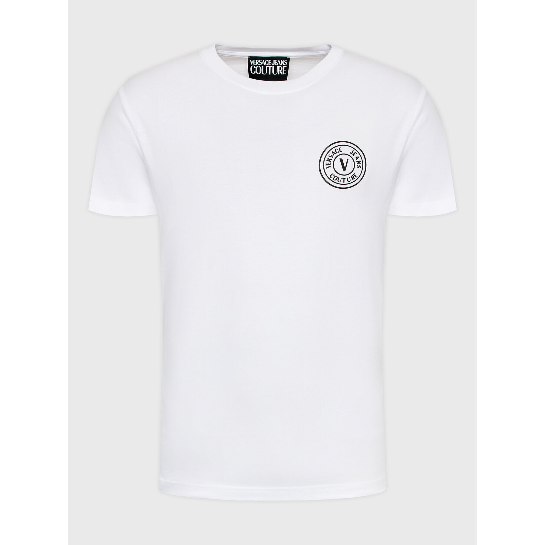 Versace Jeans Couture Тишърт 74GAHT06 Бял Regular Fit - Pepit.bg