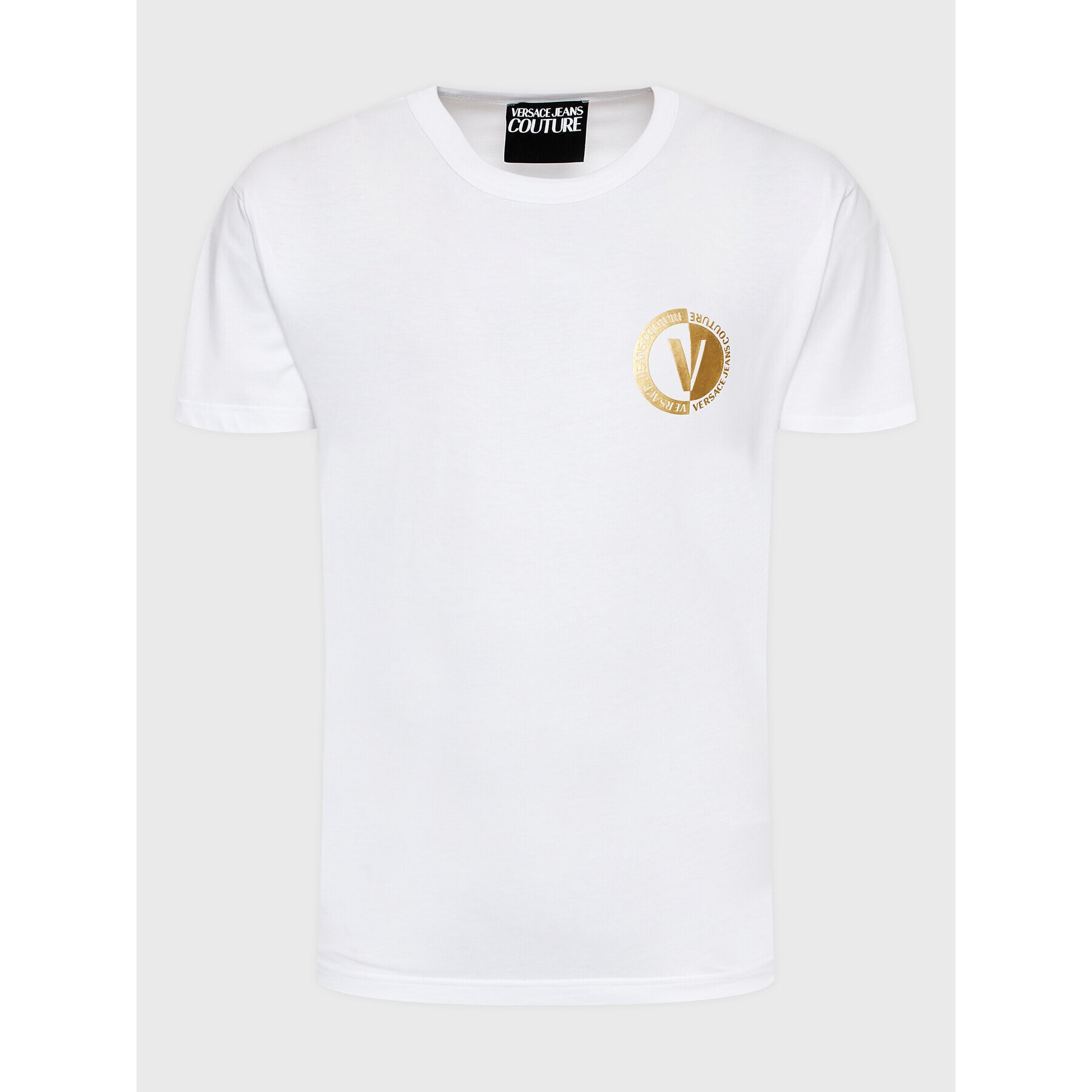 Versace Jeans Couture Тишърт 74GAHT10 Бял Regular Fit - Pepit.bg