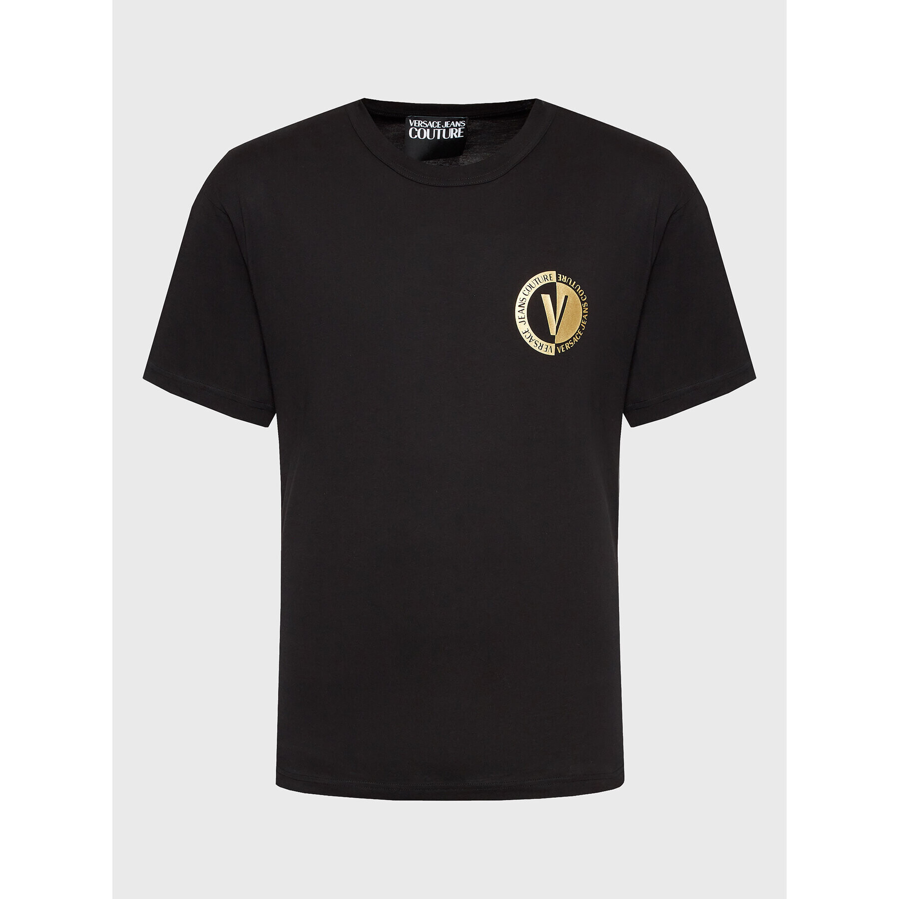 Versace Jeans Couture Тишърт 74GAHT10 Черен Regular Fit - Pepit.bg