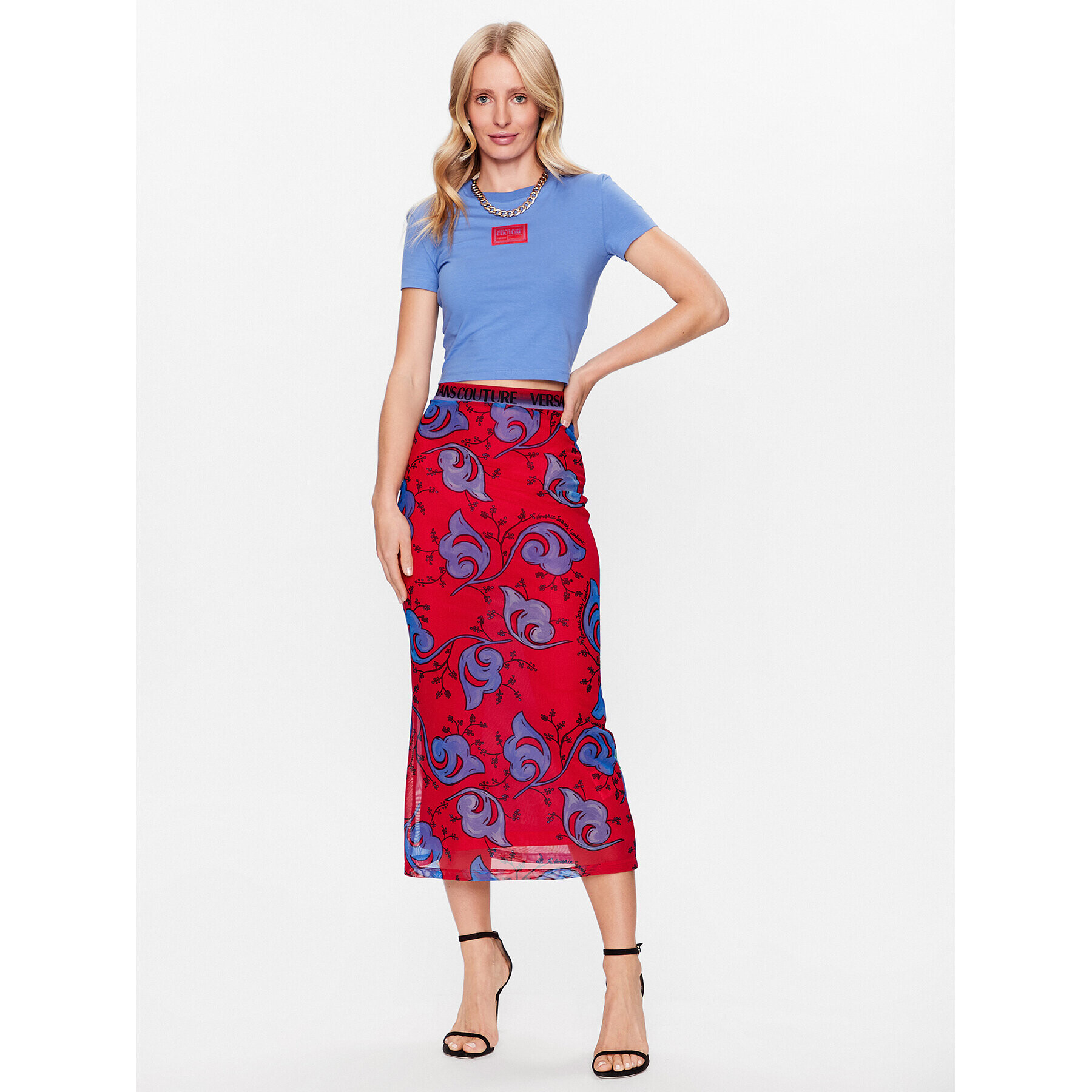 Versace Jeans Couture Тишърт 74HAH602 Син Regular Fit - Pepit.bg