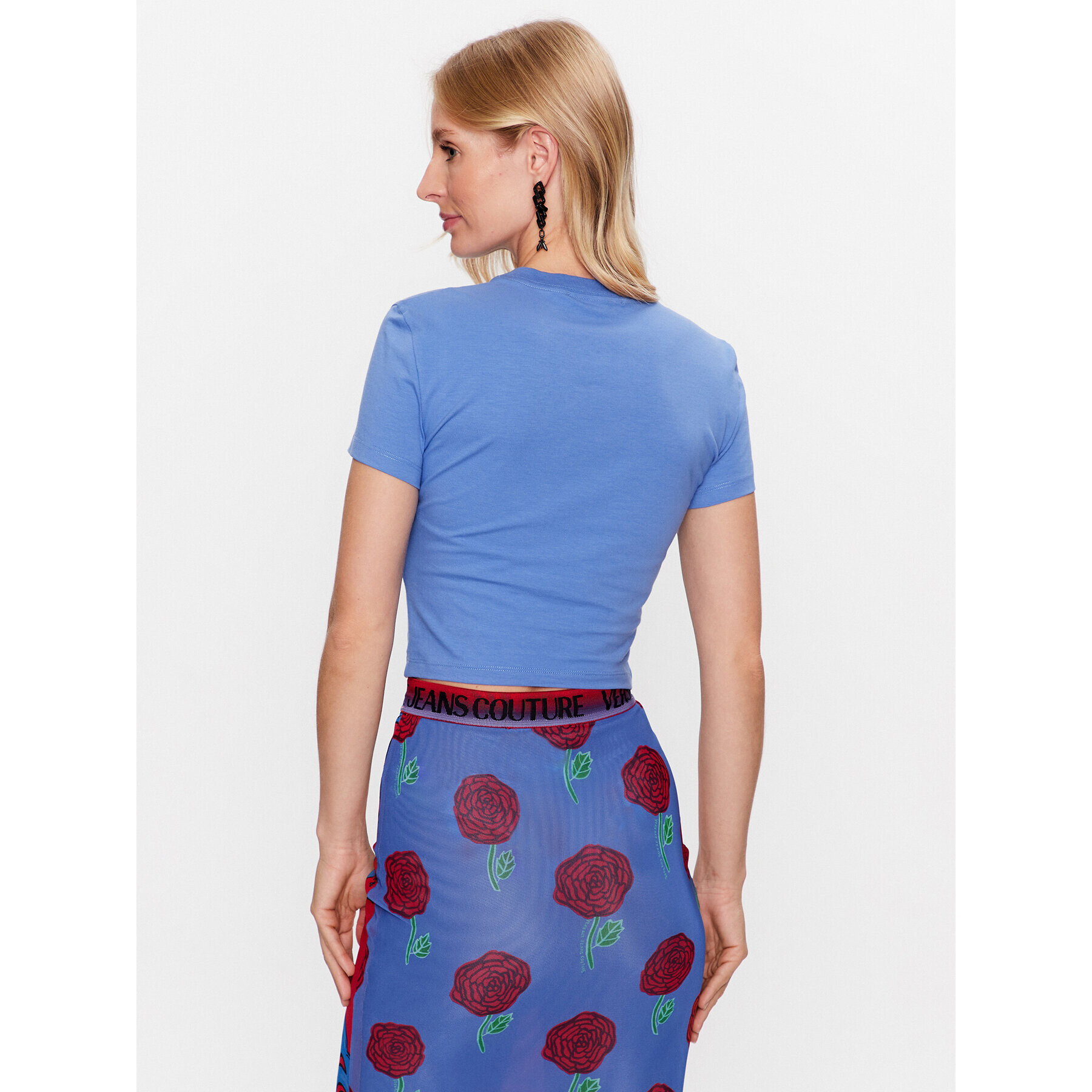 Versace Jeans Couture Тишърт 74HAH602 Син Regular Fit - Pepit.bg