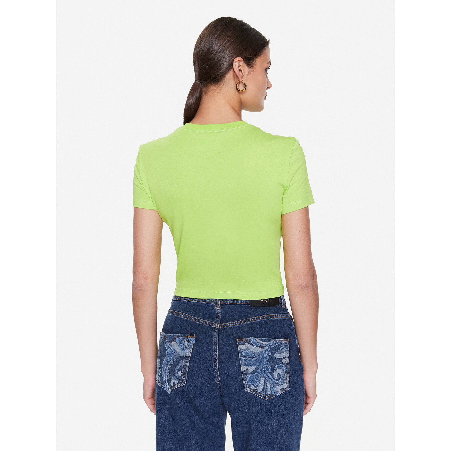 Versace Jeans Couture Тишърт 74HAH602 Зелен Regular Fit - Pepit.bg