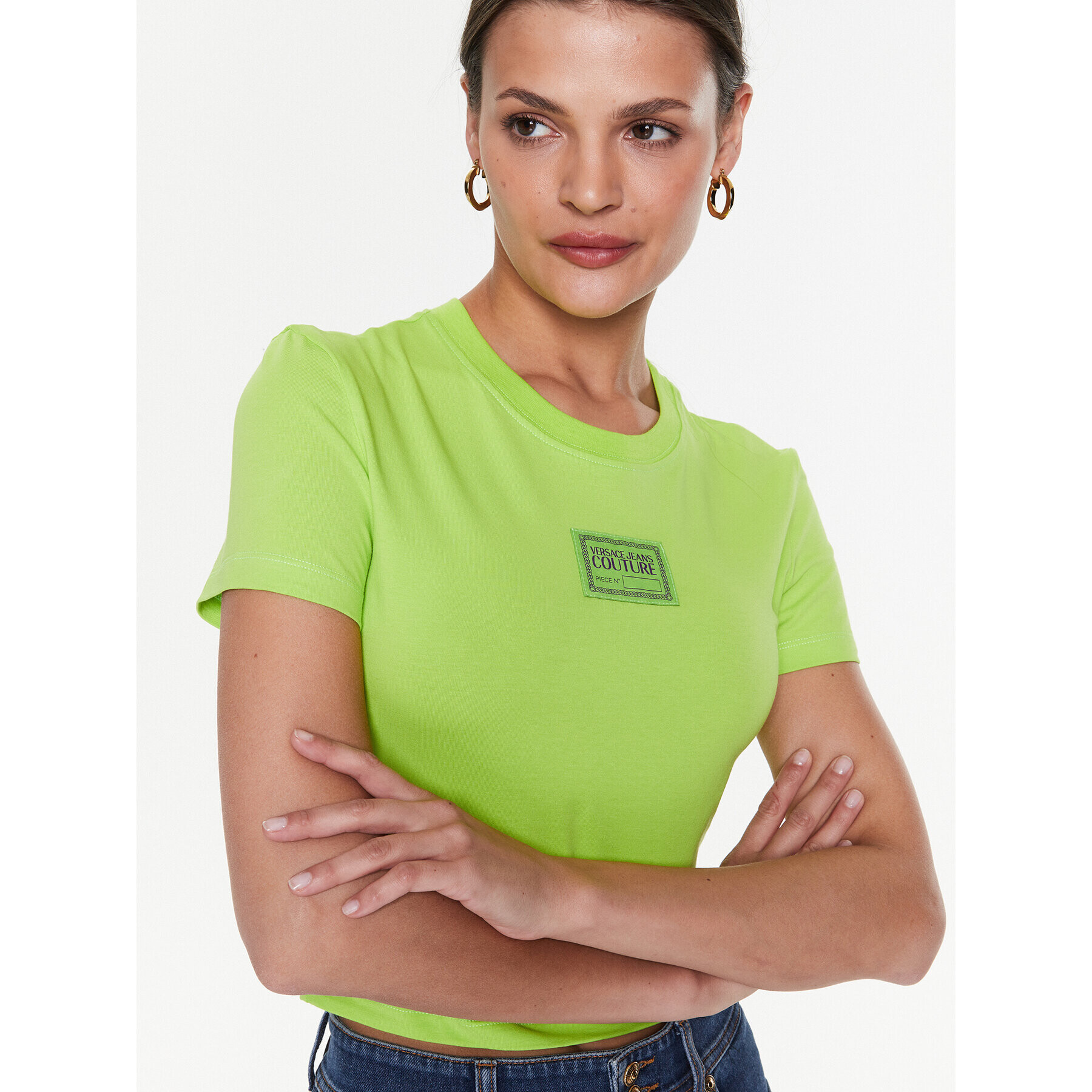 Versace Jeans Couture Тишърт 74HAH602 Зелен Regular Fit - Pepit.bg