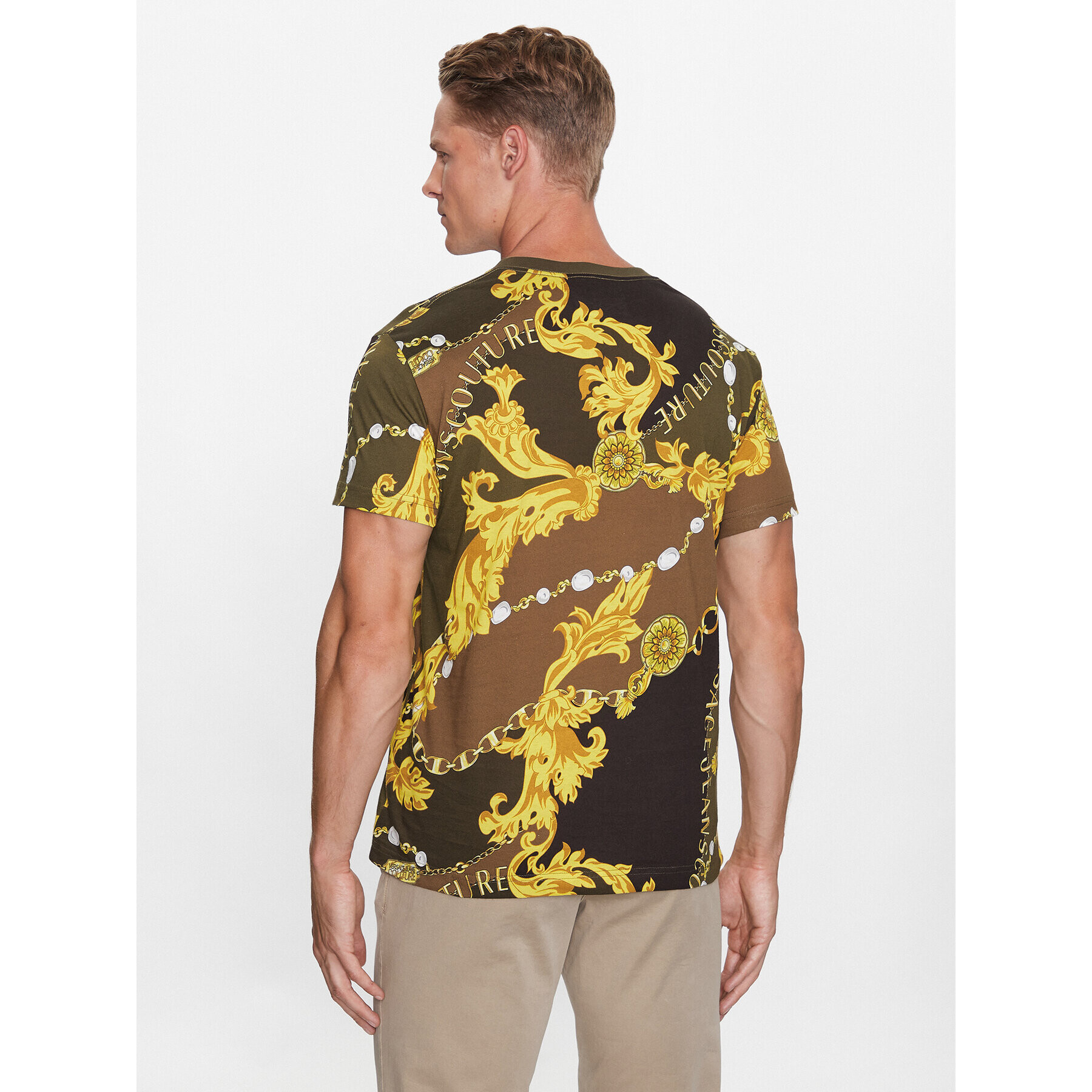 Versace Jeans Couture Тишърт 75GAH6S0 Зелен Regular Fit - Pepit.bg