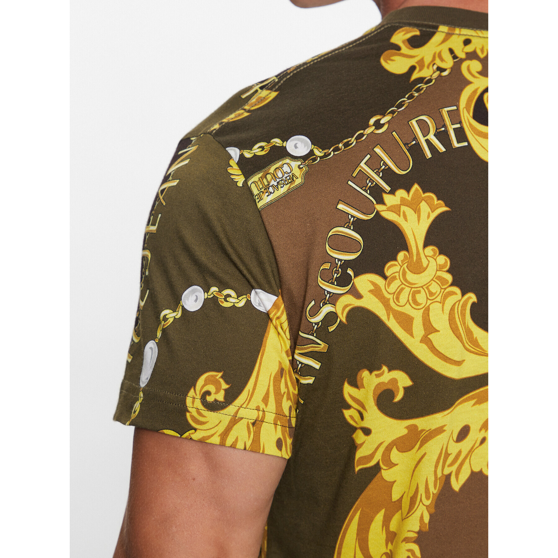 Versace Jeans Couture Тишърт 75GAH6S0 Зелен Regular Fit - Pepit.bg
