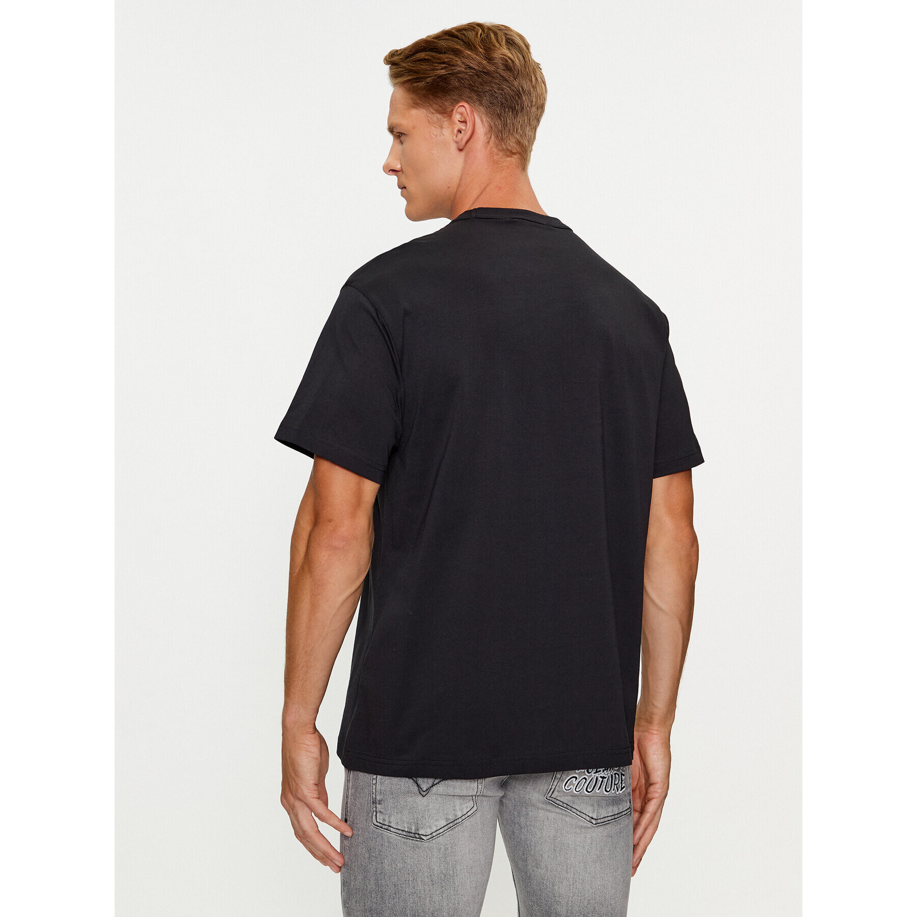 Versace Jeans Couture Тишърт 75GAHE04 Черен Regular Fit - Pepit.bg