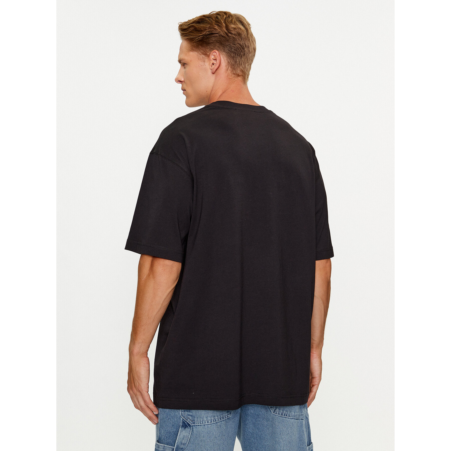 Versace Jeans Couture Тишърт 75GAHF05 Черен Oversize - Pepit.bg