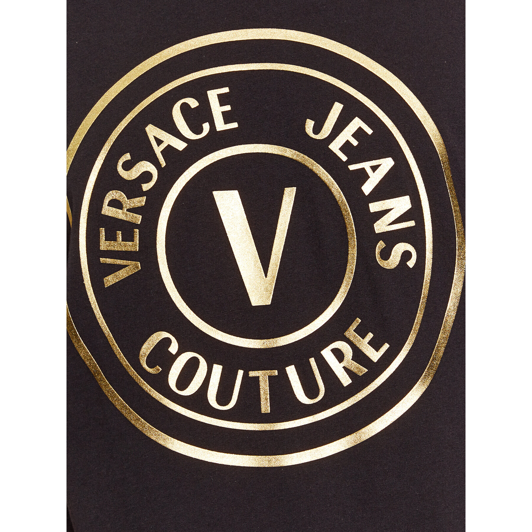 Versace Jeans Couture Тишърт 75GAHT05 Черен Regular Fit - Pepit.bg
