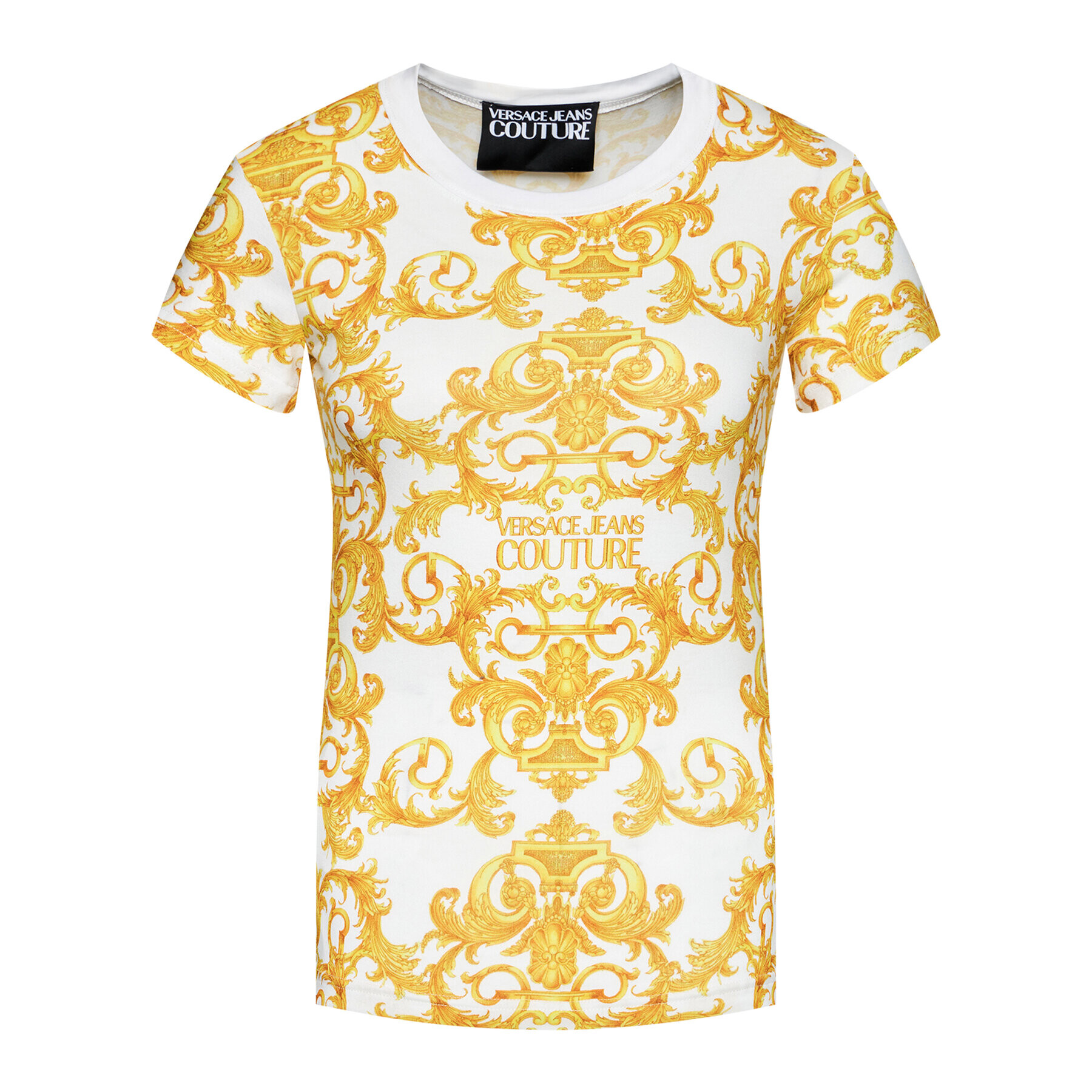 Versace Jeans Couture Тишърт B2HWA708 Жълт Slim Fit - Pepit.bg