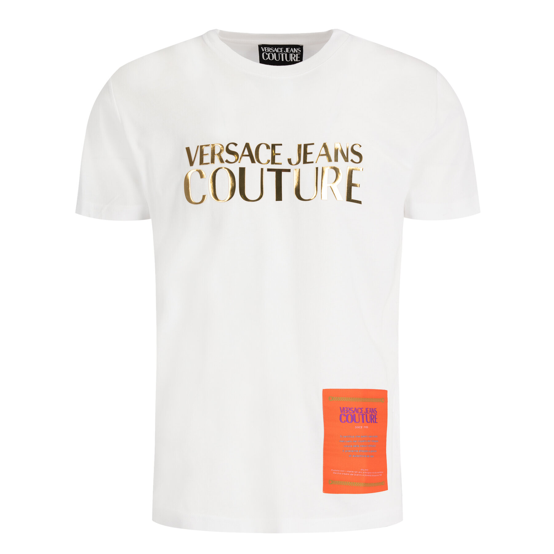 Versace Jeans Couture Тишърт B3GUB7M1 Бял Regular Fit - Pepit.bg