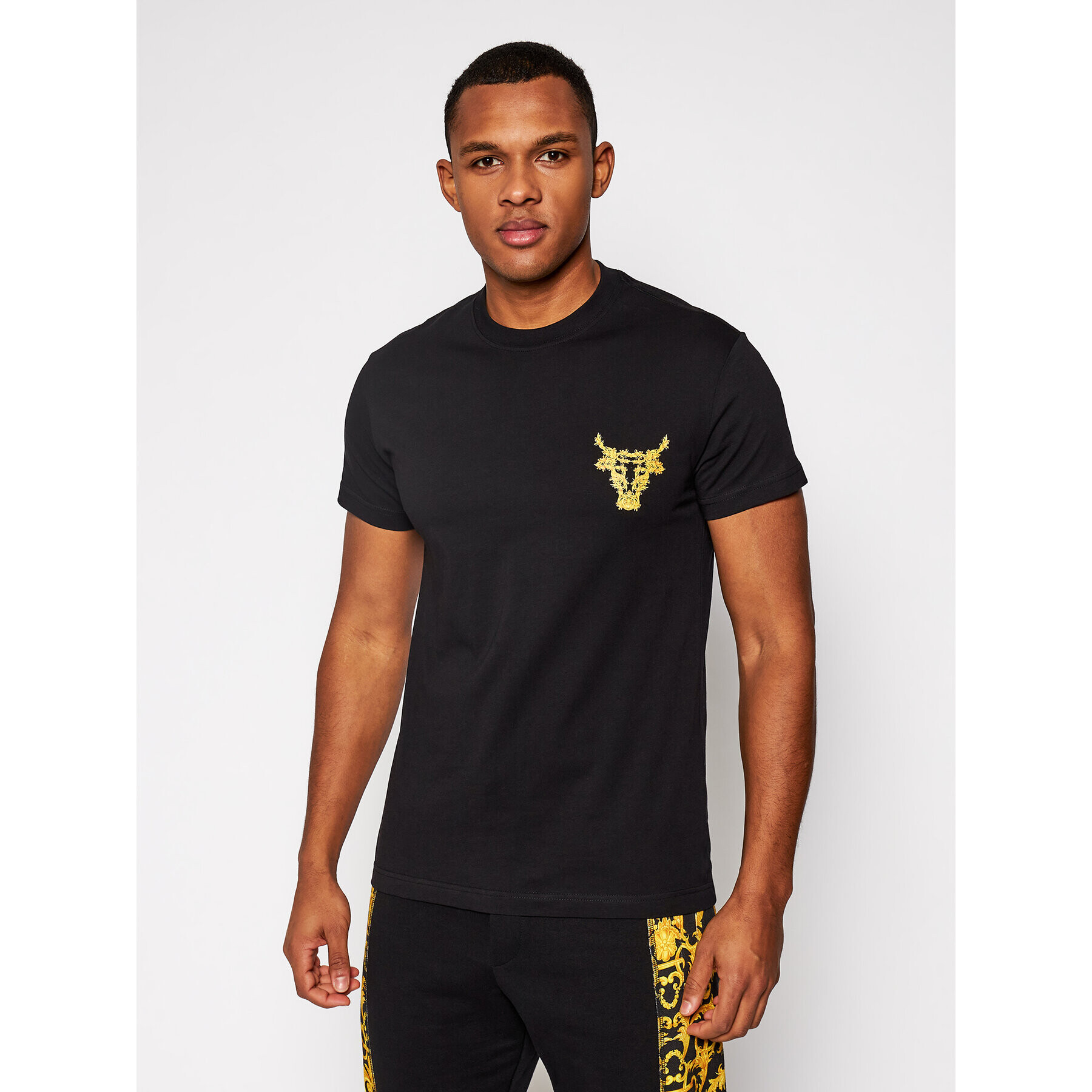 Versace Jeans Couture Тишърт B3GWA7TH Черен Slim Fit - Pepit.bg