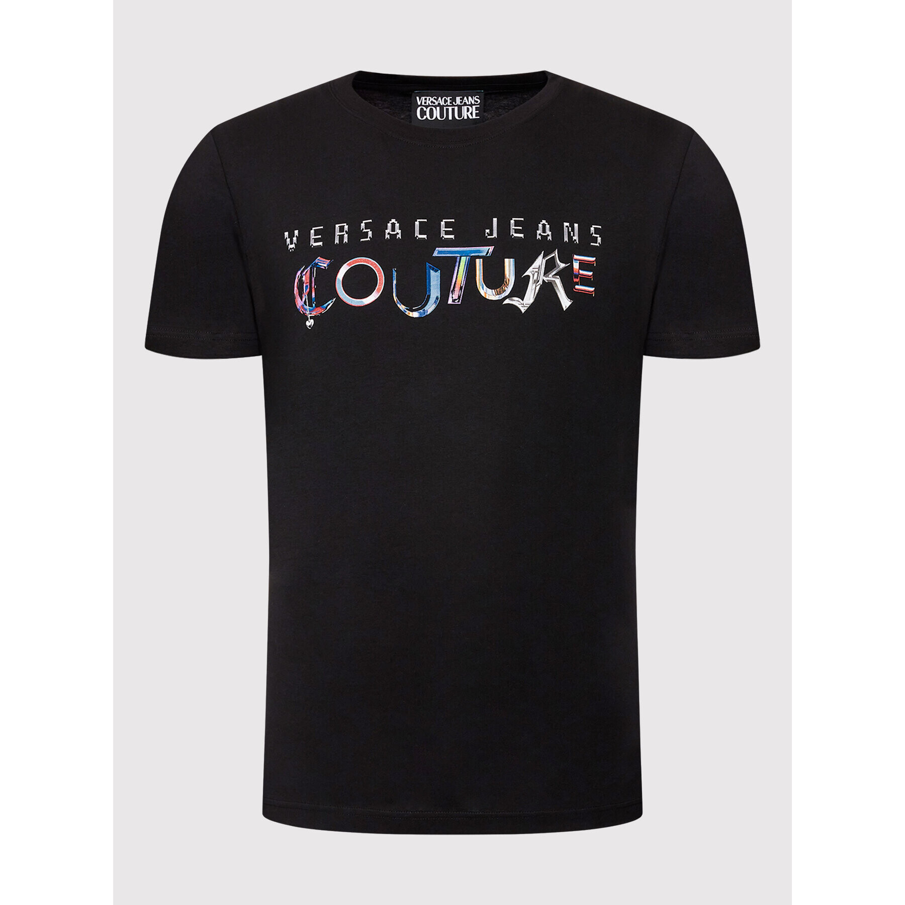 Versace Jeans Couture Тишърт Logo 73GAHF05 Черен Regular Fit - Pepit.bg