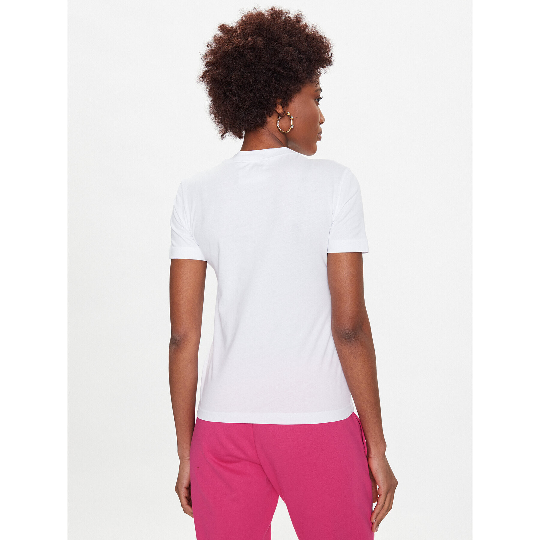 Versace Jeans Couture Тишърт Logo 74HAHT03 Бял Regular Fit - Pepit.bg