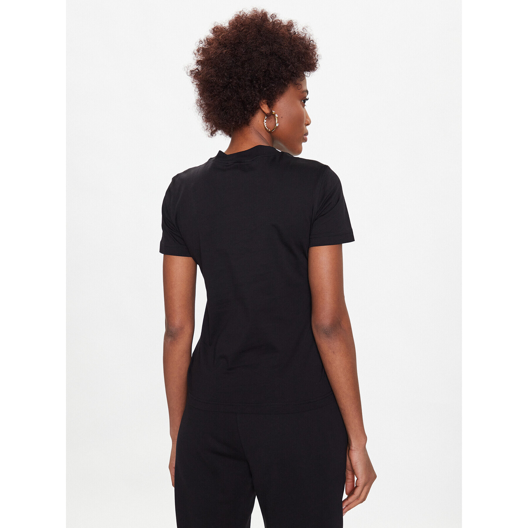 Versace Jeans Couture Тишърт Logo 74HAHT03 Черен Regular Fit - Pepit.bg