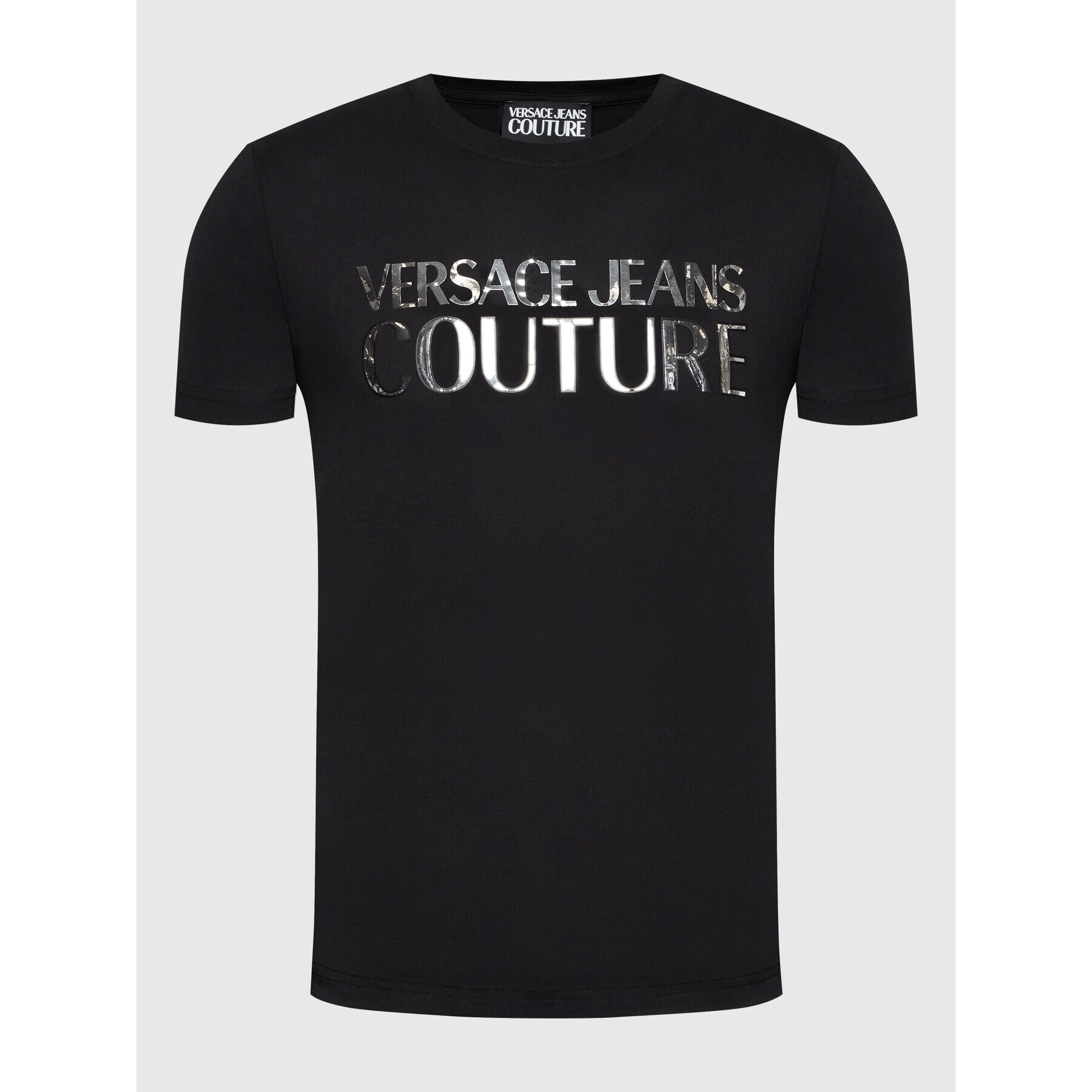 Versace Jeans Couture Тишърт Logo Mirror 72GAHG01 Черен Regular Fit - Pepit.bg